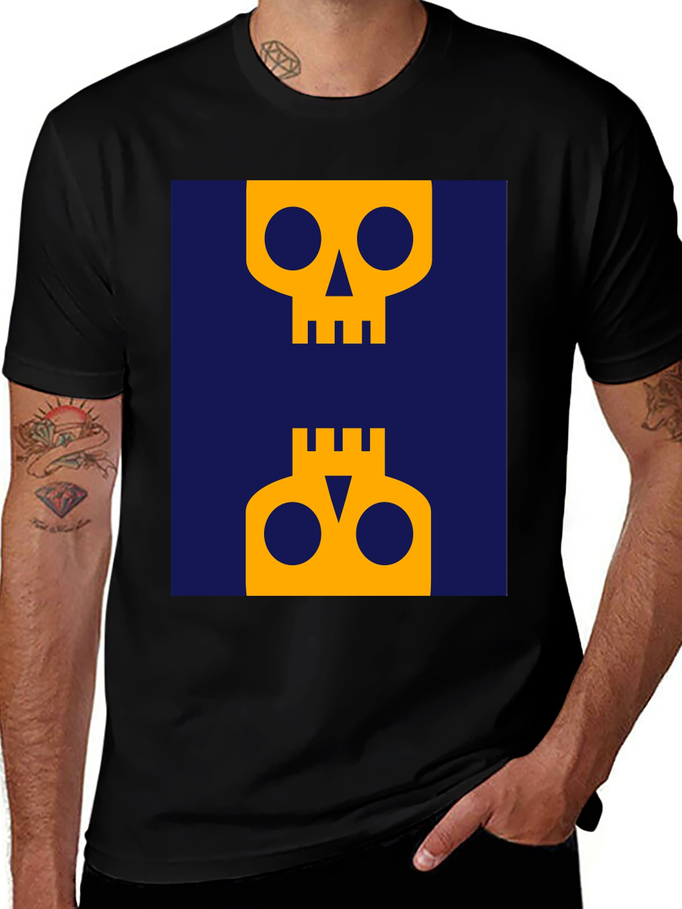 Variant 19 of Abstract Skull Graphic Tee - Modern Art Shirt