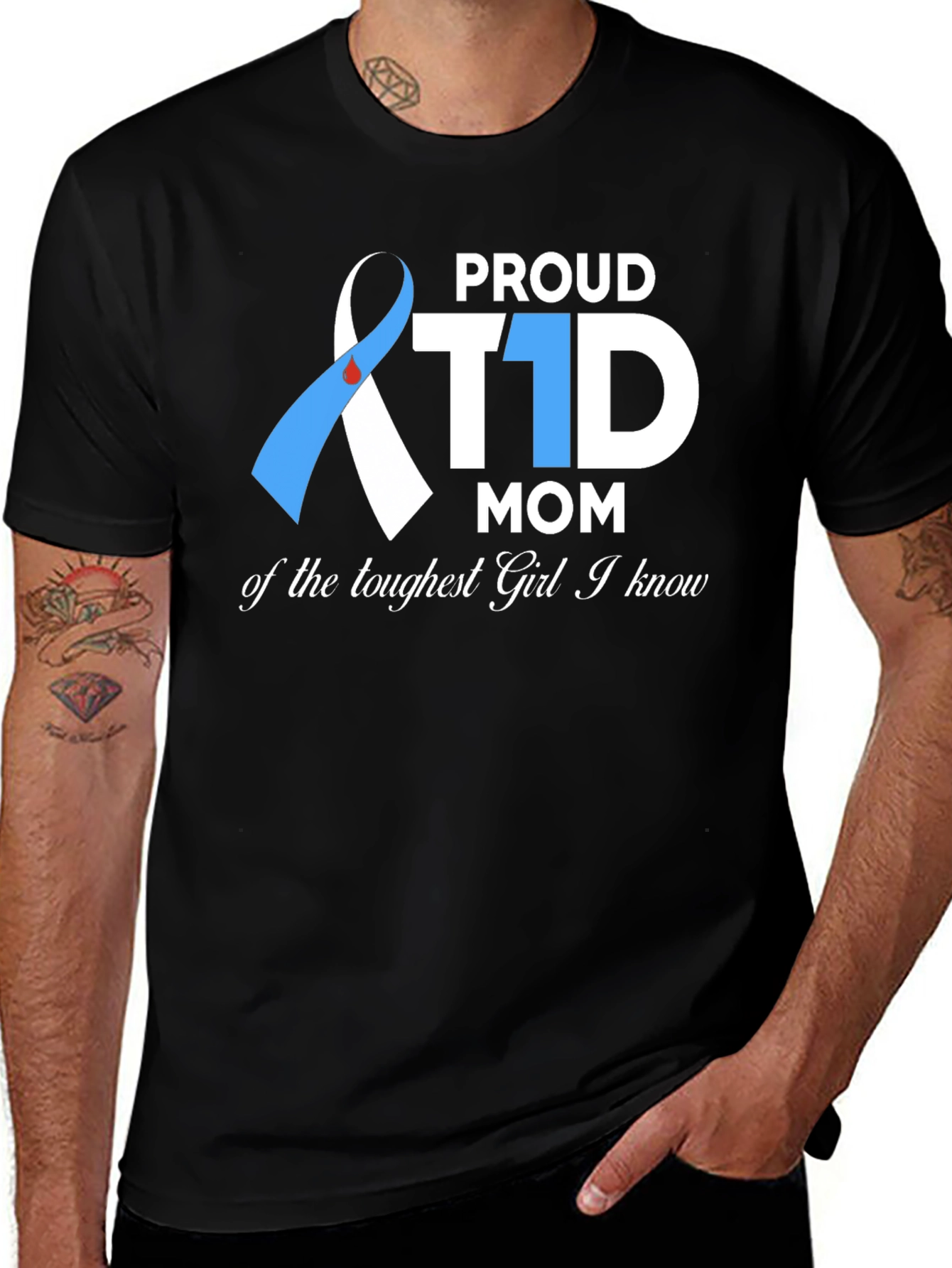 Proud T1D Mom Graphic Tee - Diabetes Awareness