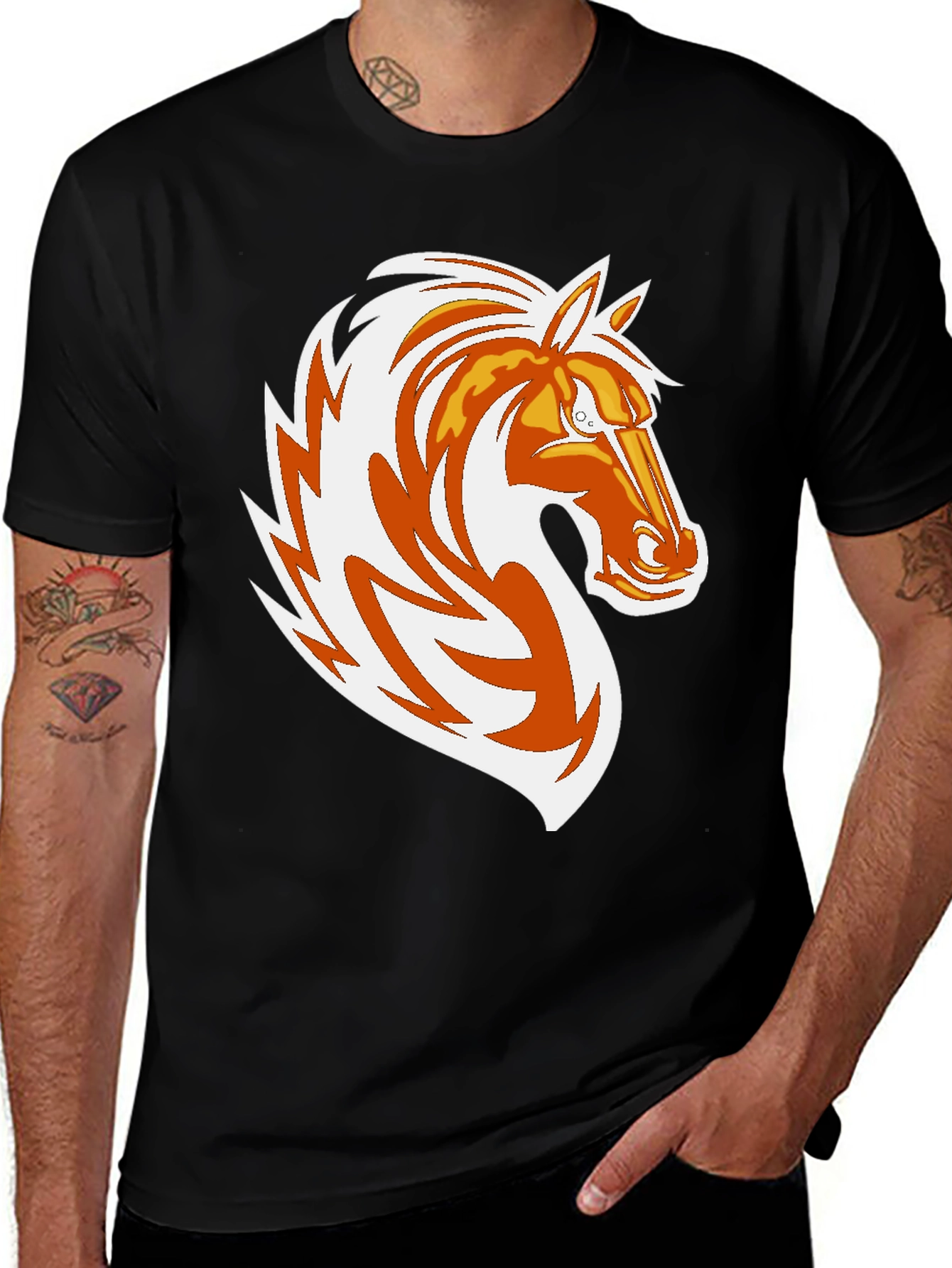 Black Horse Graphic T-Shirt