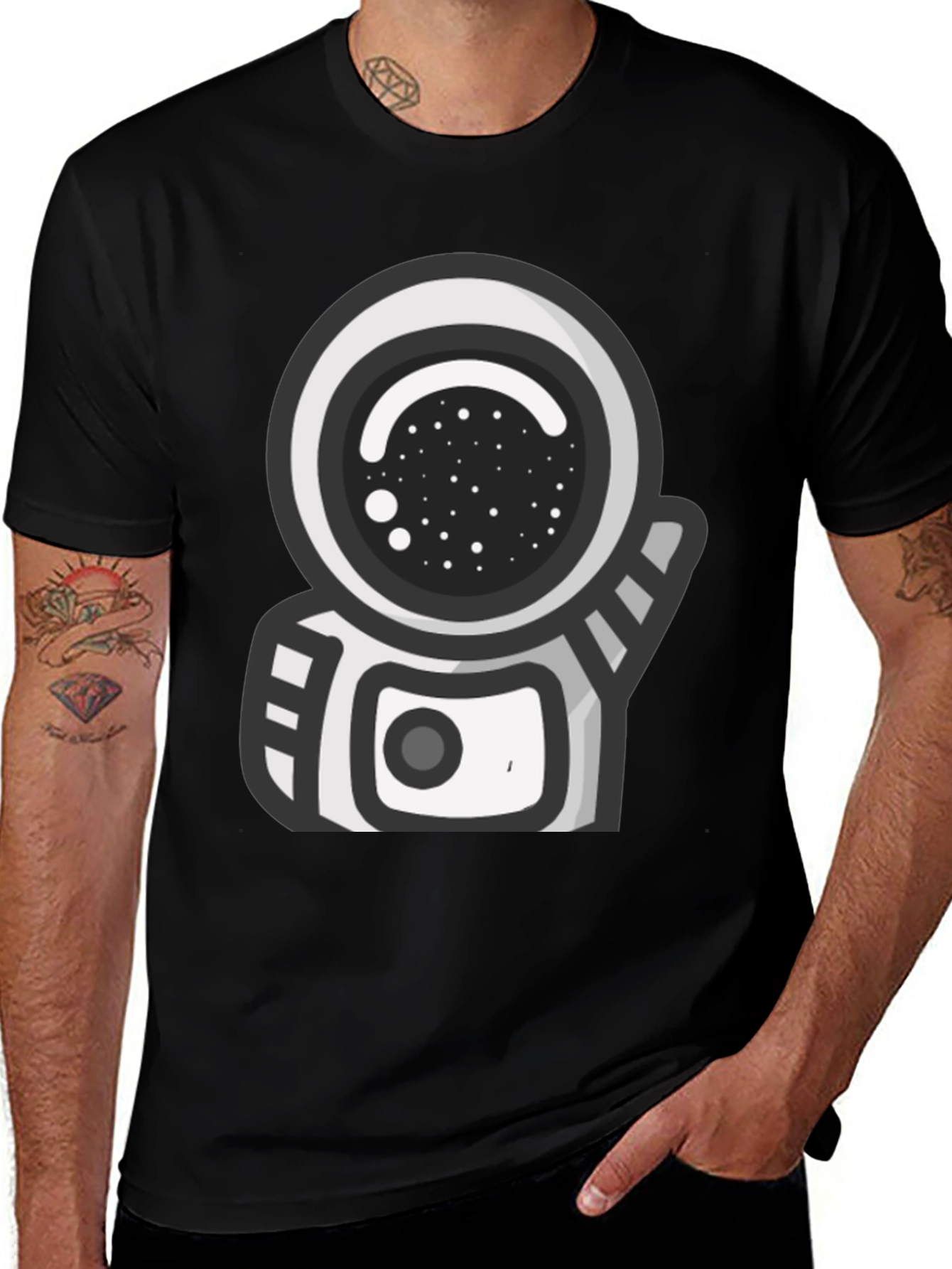 Variant 15 of Astronaut Graphic Black T-Shirt
