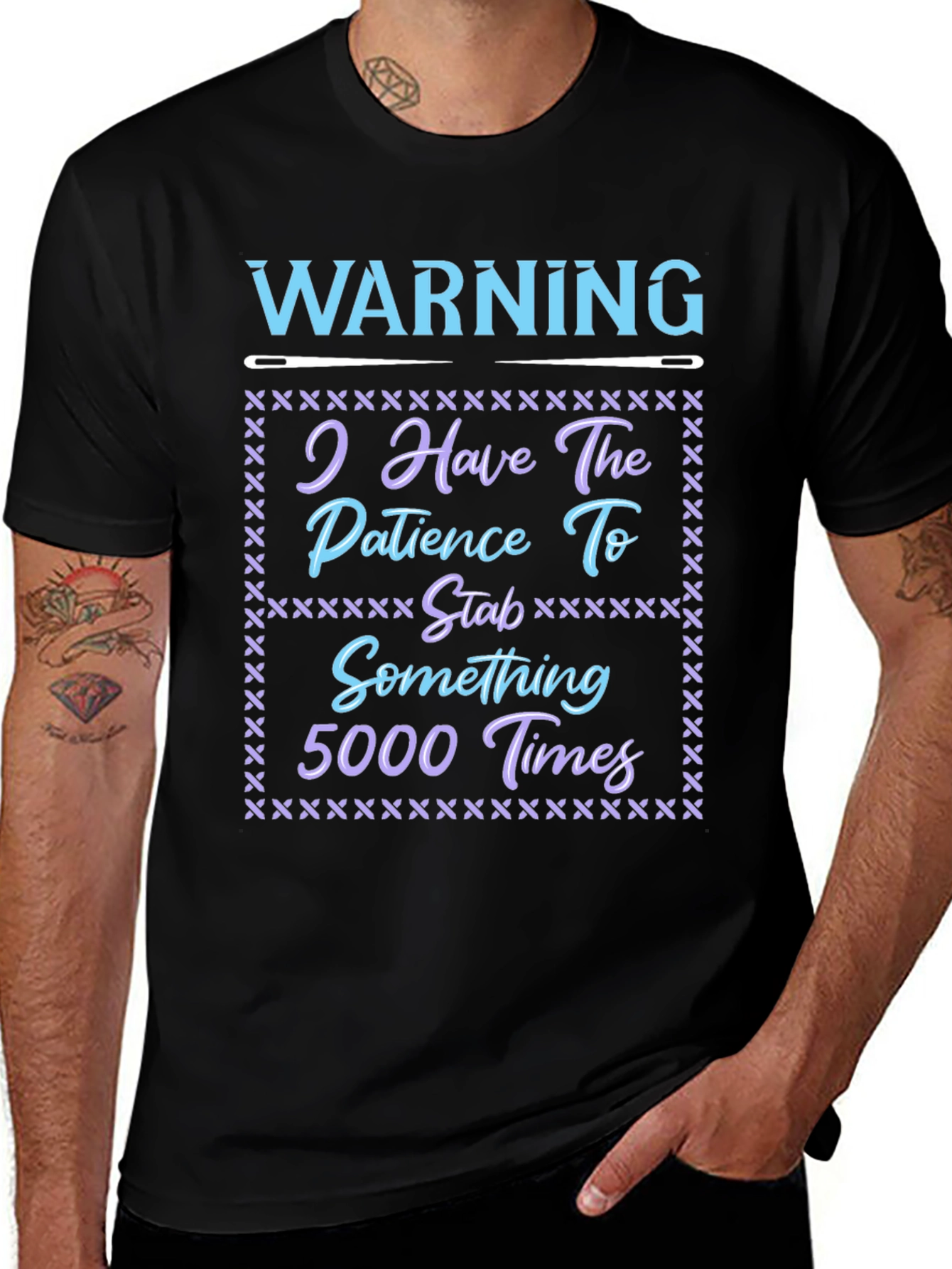 Variant 29 of Warning: Patience to Stab 5000 Times T-Shirt