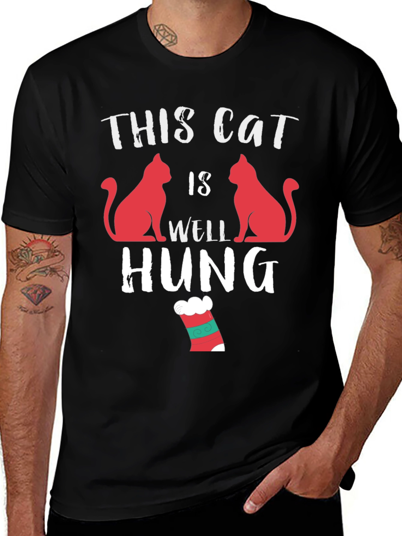 Variant 30 of This Cat is Well Hung T-Shirt - Funny Adult Humor