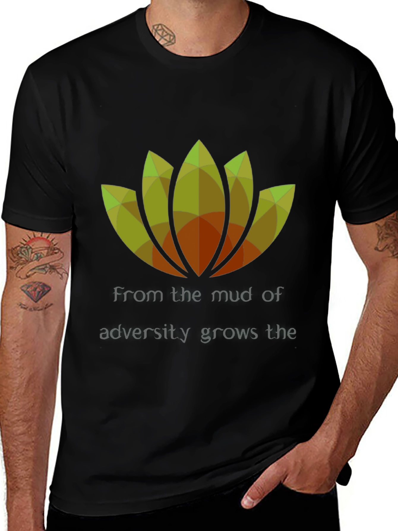 Black Resilient Lotus Graphic Tee - Black main image