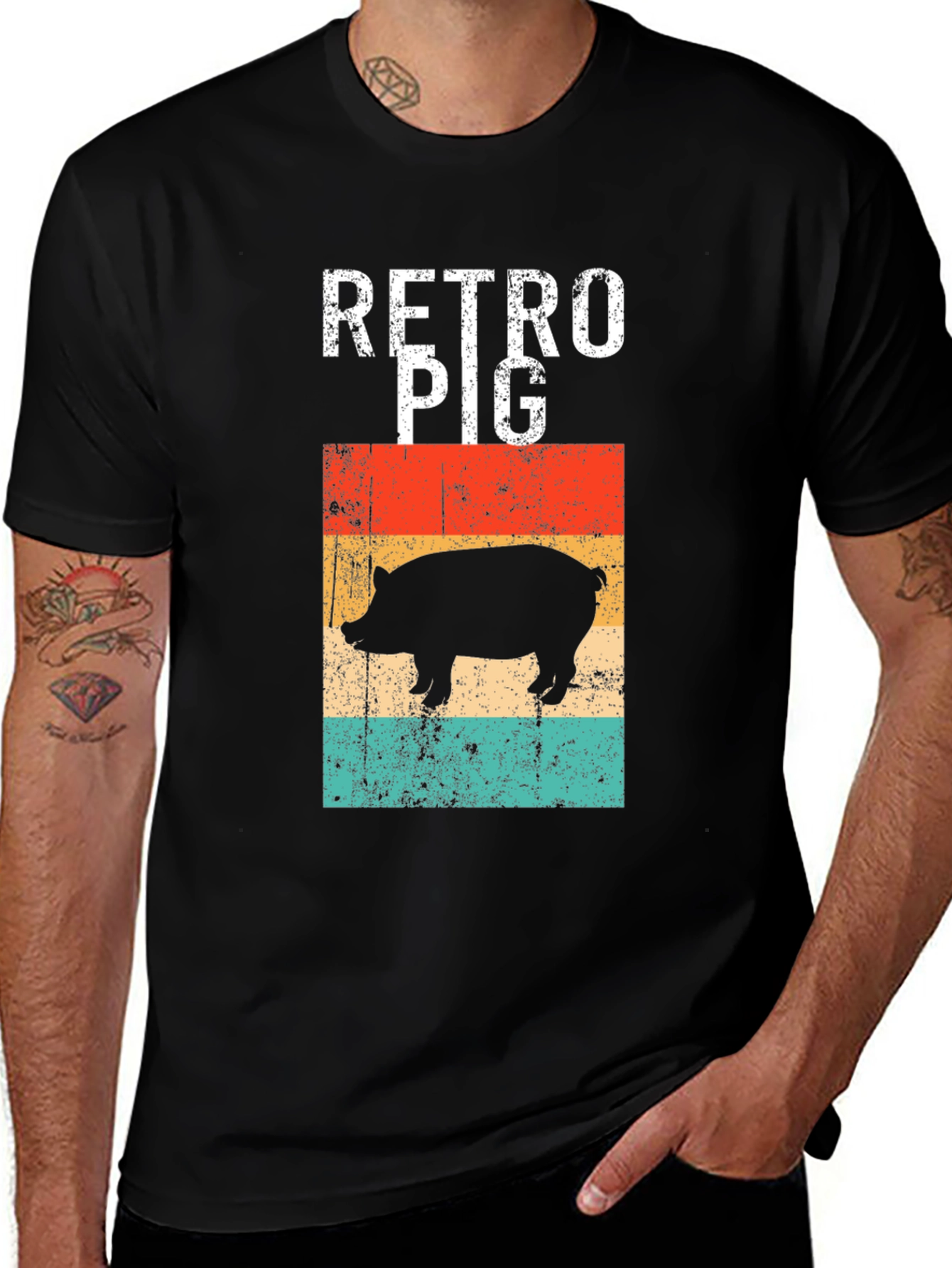 Retro Pig Graphic T-Shirt - Vintage Style Tee