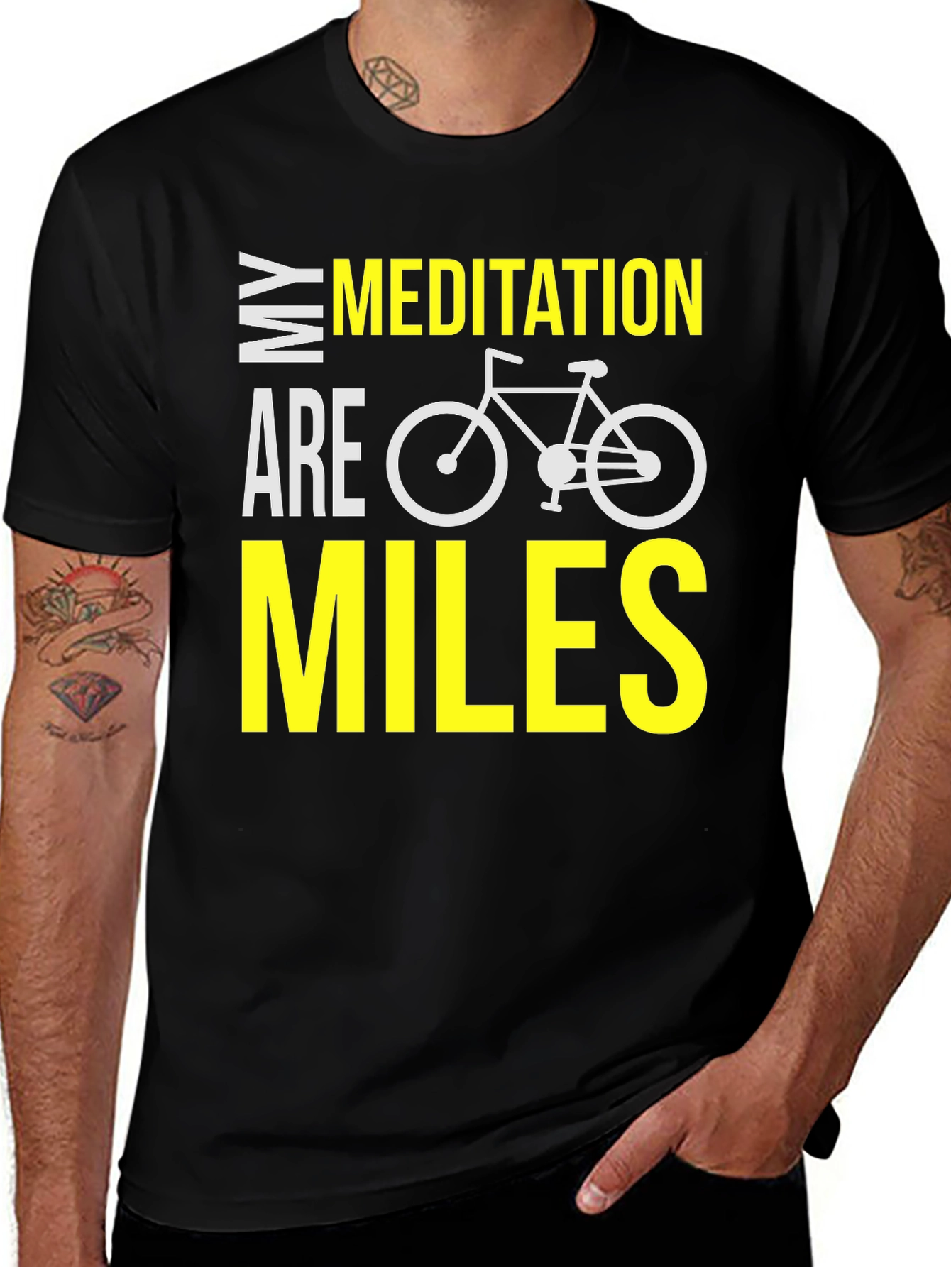 Black My Meditation Are Miles Bike T-Shirt main image