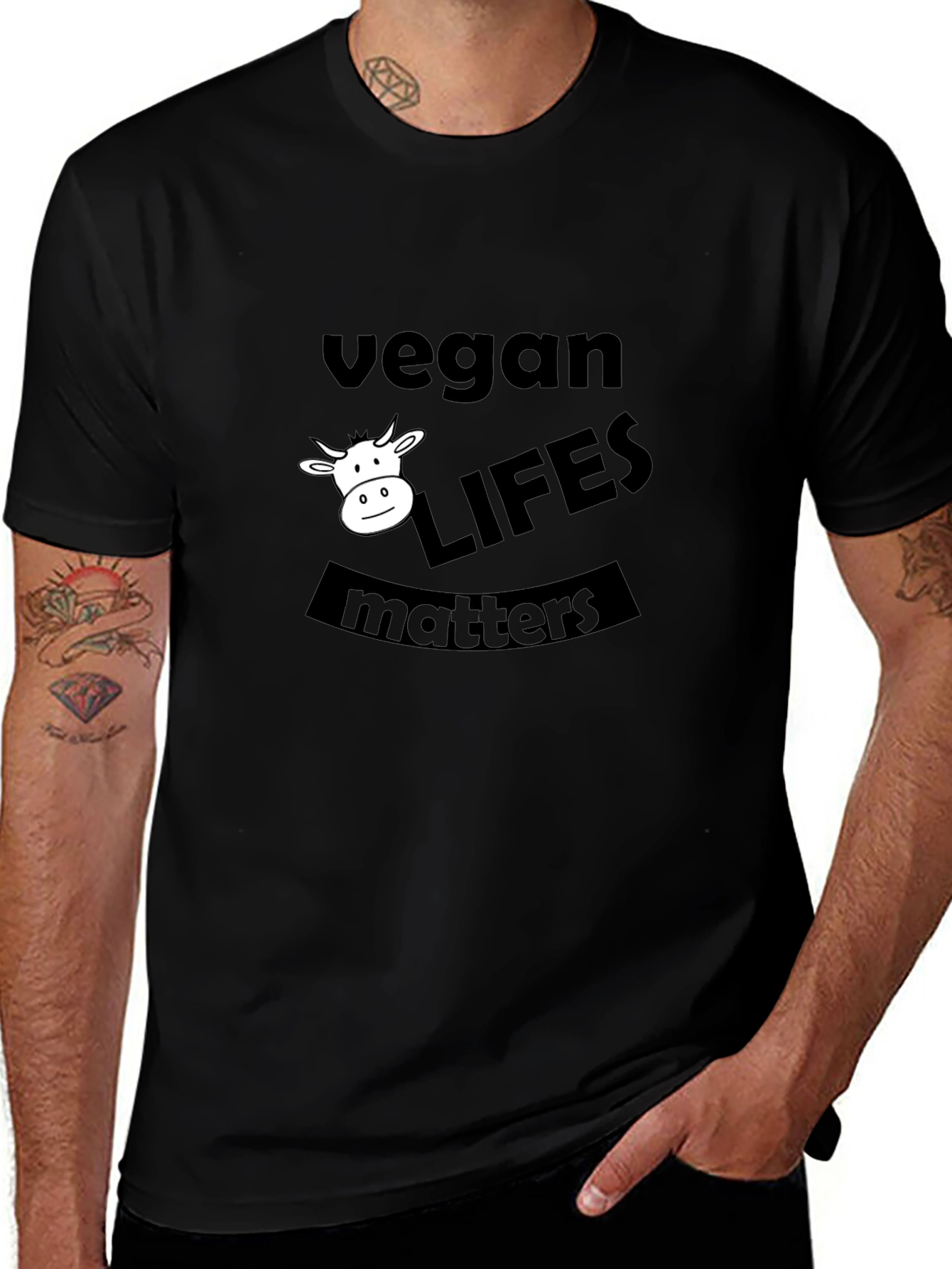 Vegan Life Matters T-Shirt - Black, Animal Rights