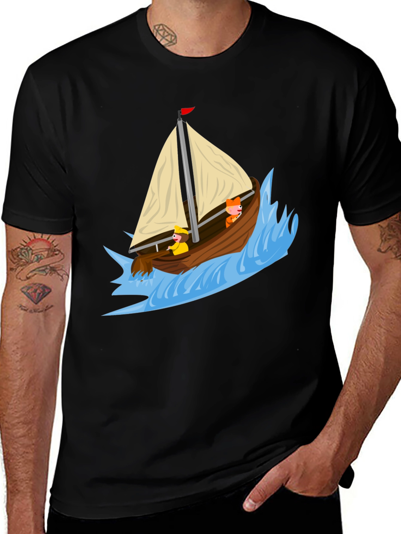 Variant 9 of Cartoon Boat T-Shirt