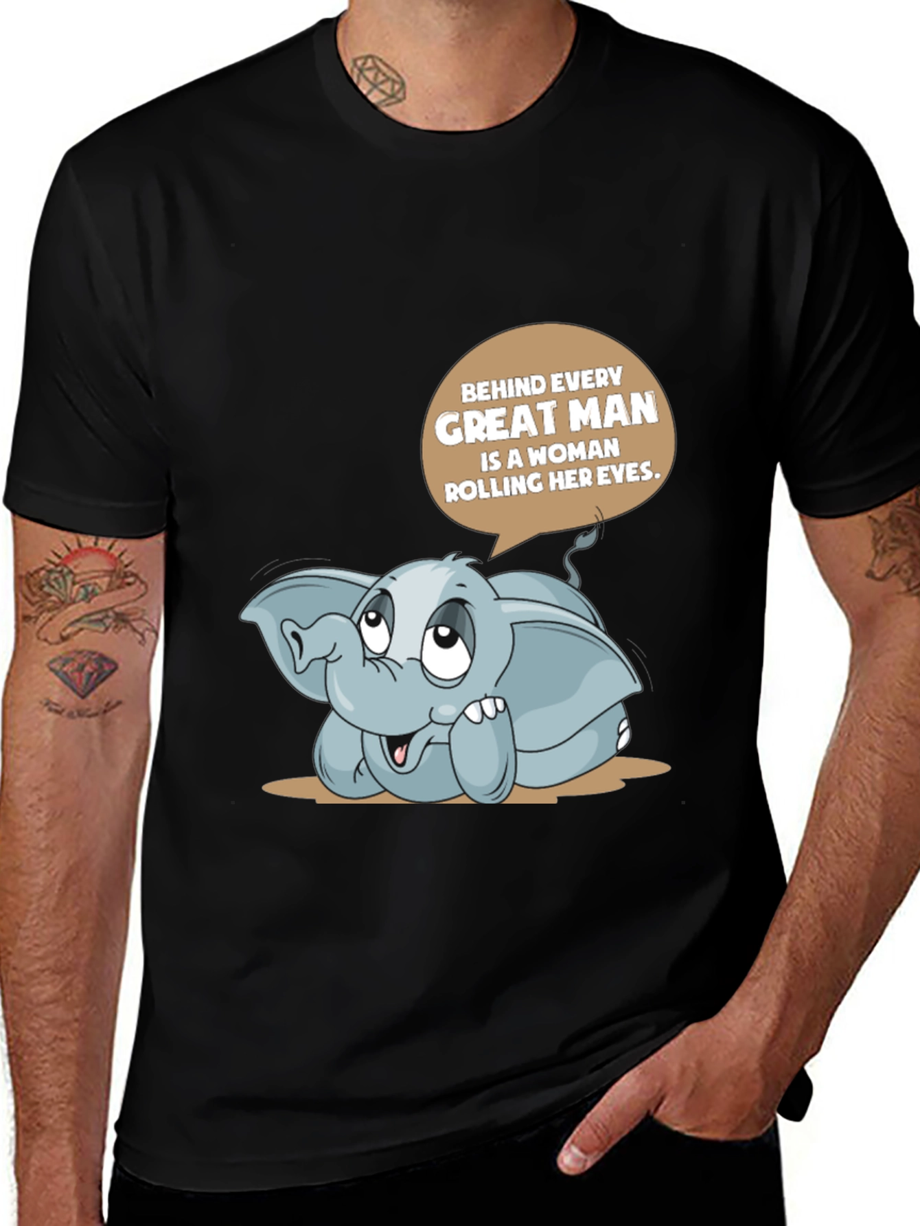 Elephant Woman Rolling Her Eyes T-Shirt