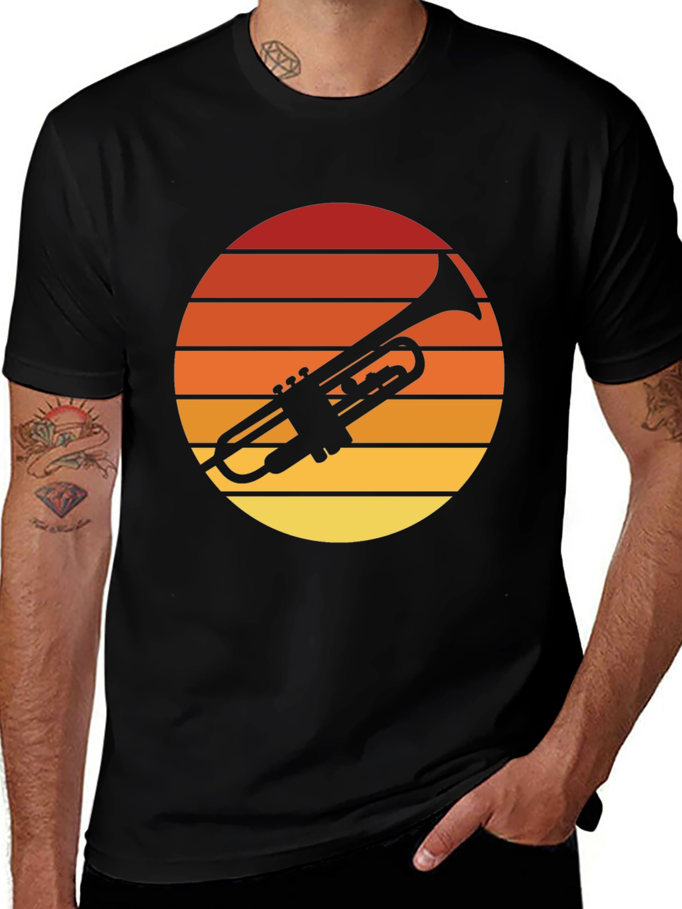 Variant 9 of Trumpet Sunset T-Shirt - Retro Music Tee