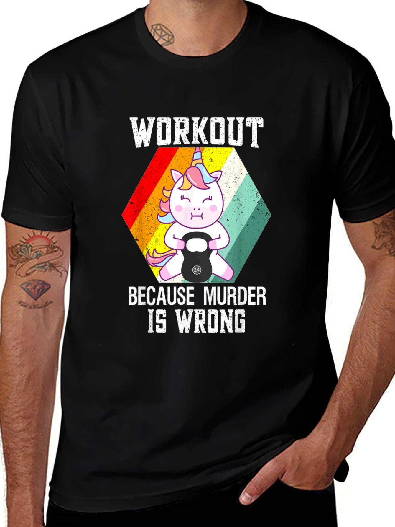Variant 18 of Workout Because Murder Is Wrong T-Shirt
