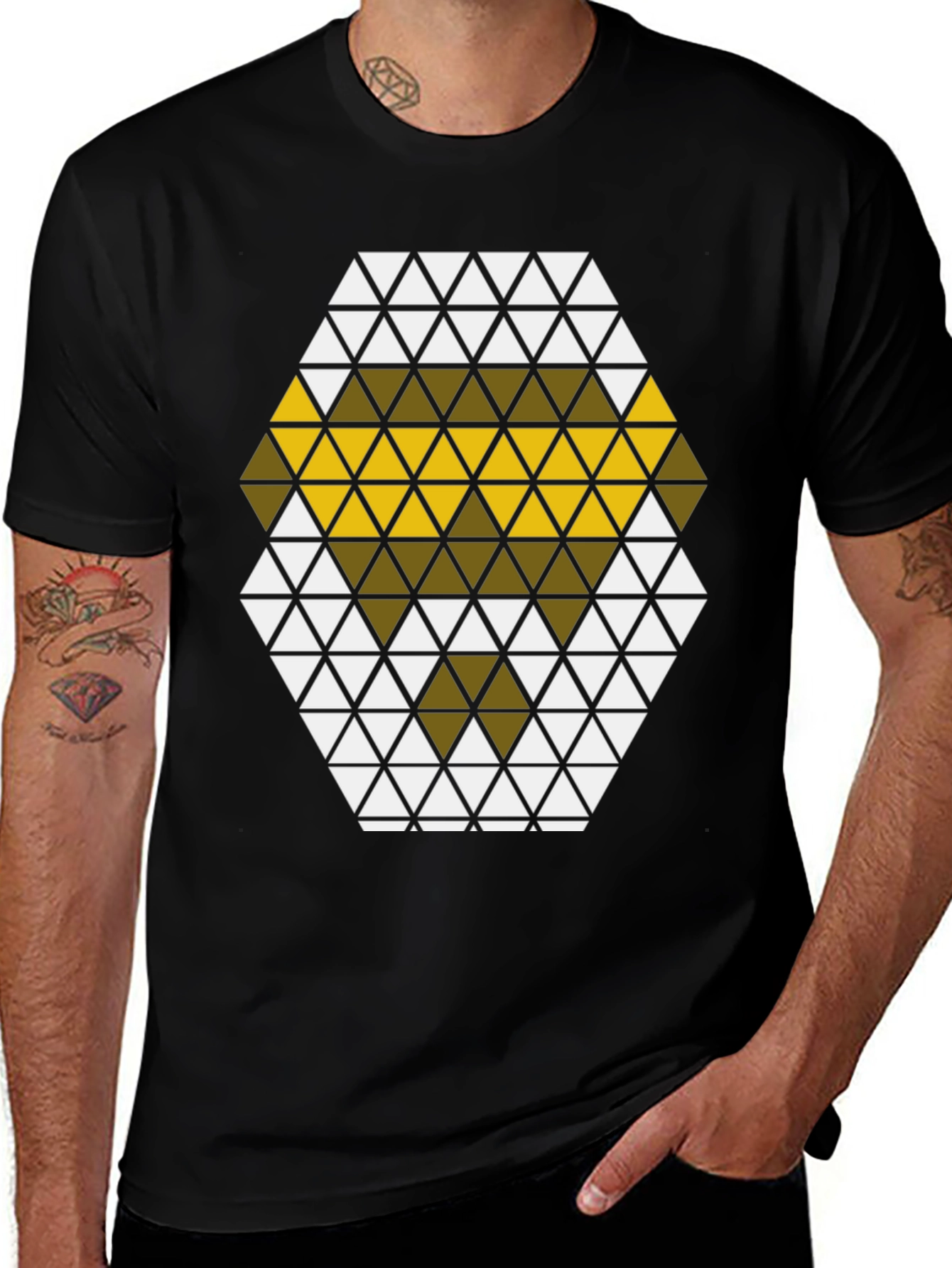 Variant 27 of Geometric Triangle Pattern T-Shirt - Modern Abstract Tee