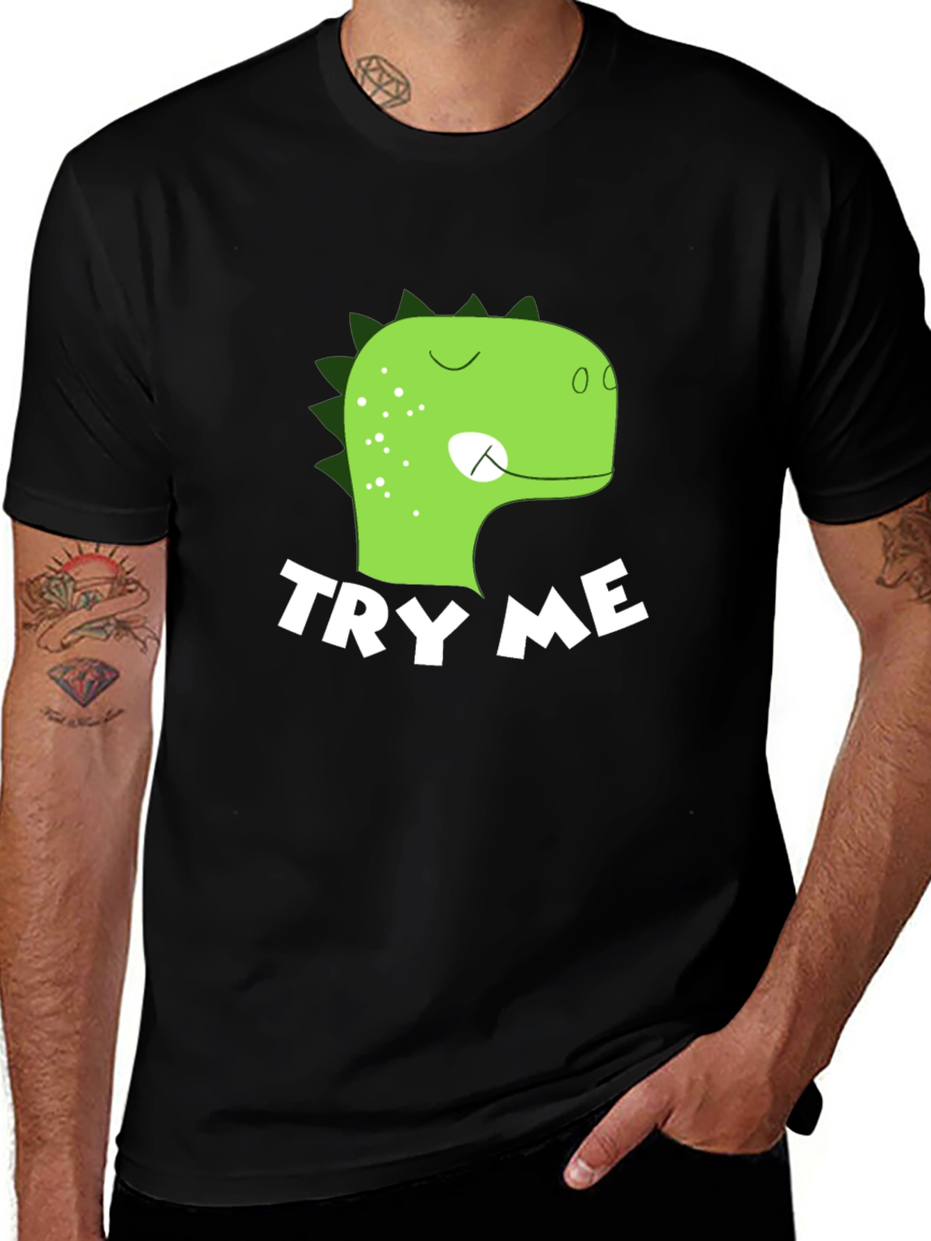 Variant 10 of Dino Try Me Black T-Shirt
