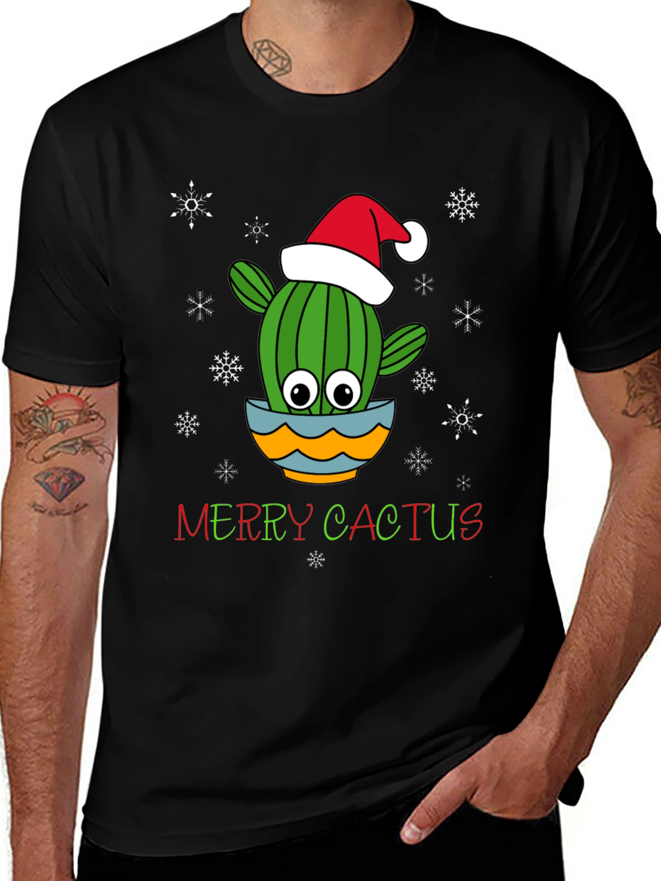 Variant 12 of Merry Cactus Holiday T-Shirt