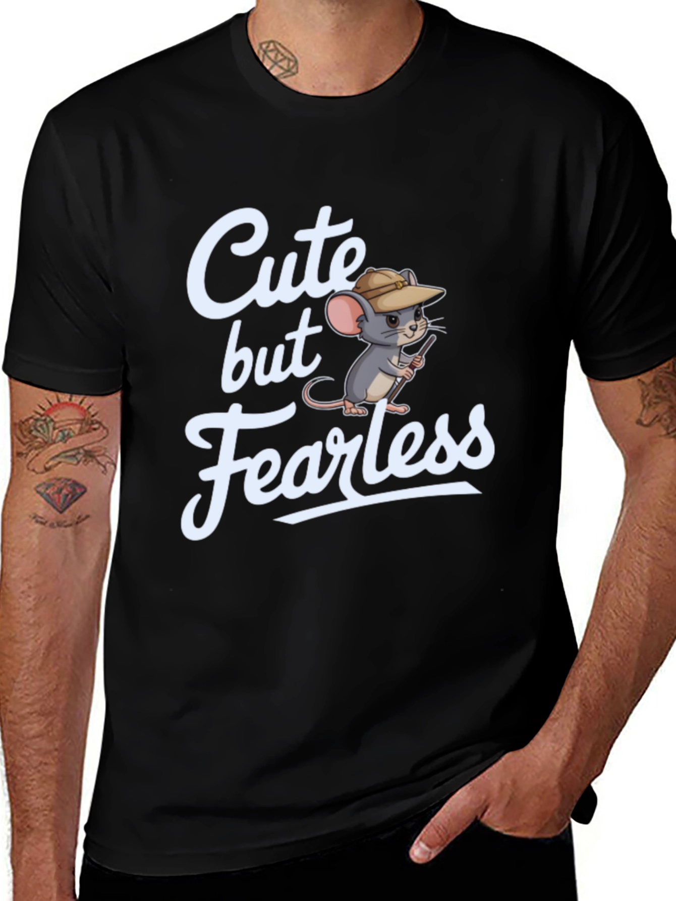 Variant 16 of Cute but Fearless Mouse Graphic T-Shirt