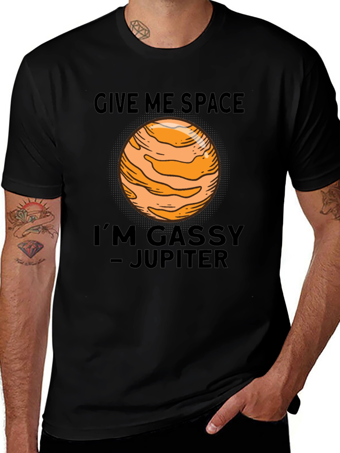 Variant 12 of Gassy Jupiter Space Humor T-Shirt