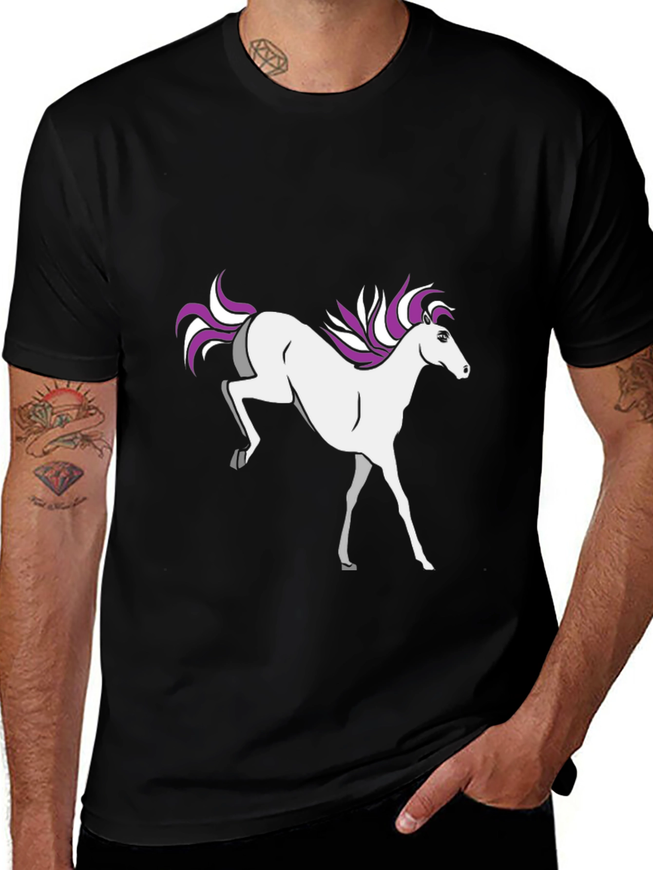 Variant 27 of Unicorn Graphic Tee - Black Cotton T-Shirt