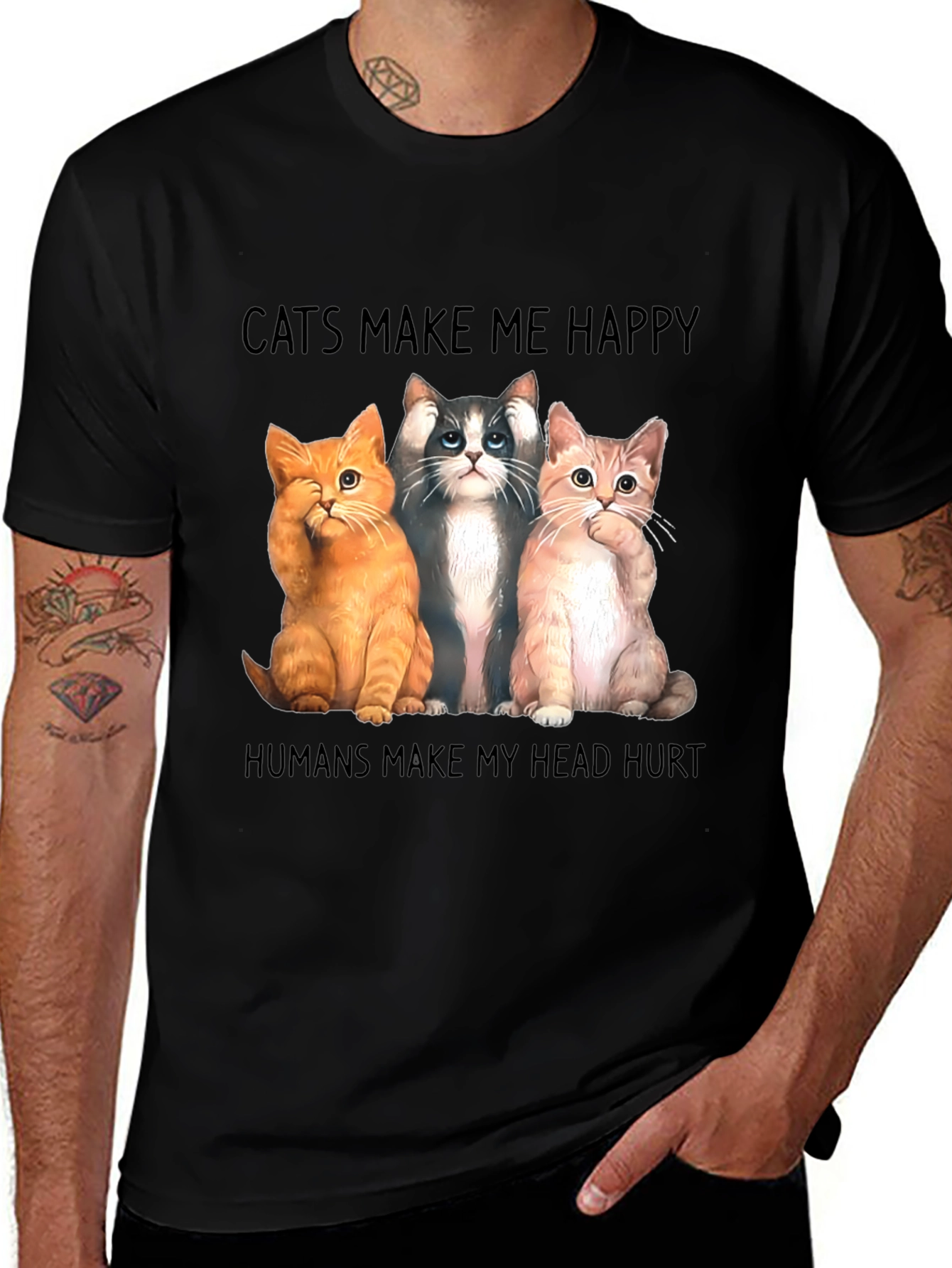 Variant 25 of Cats Make Me Happy T-Shirt