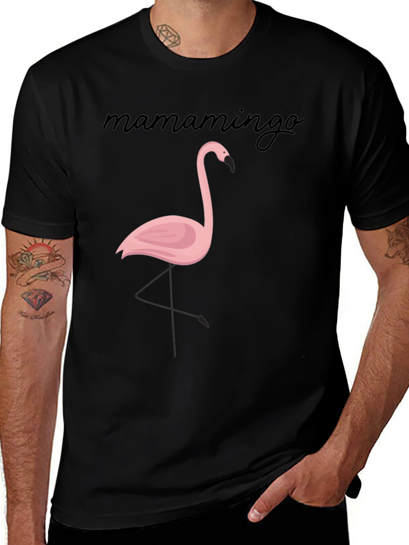 Mamamingo Flamingo Graphic Tee - Black