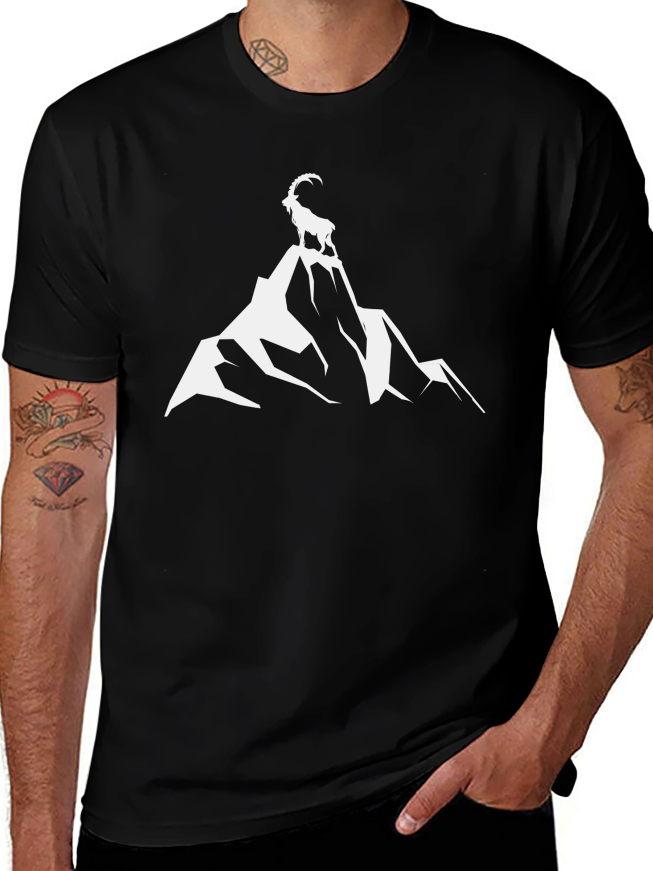 Variant 23 of Mountain Goat Graphic Tee - Black