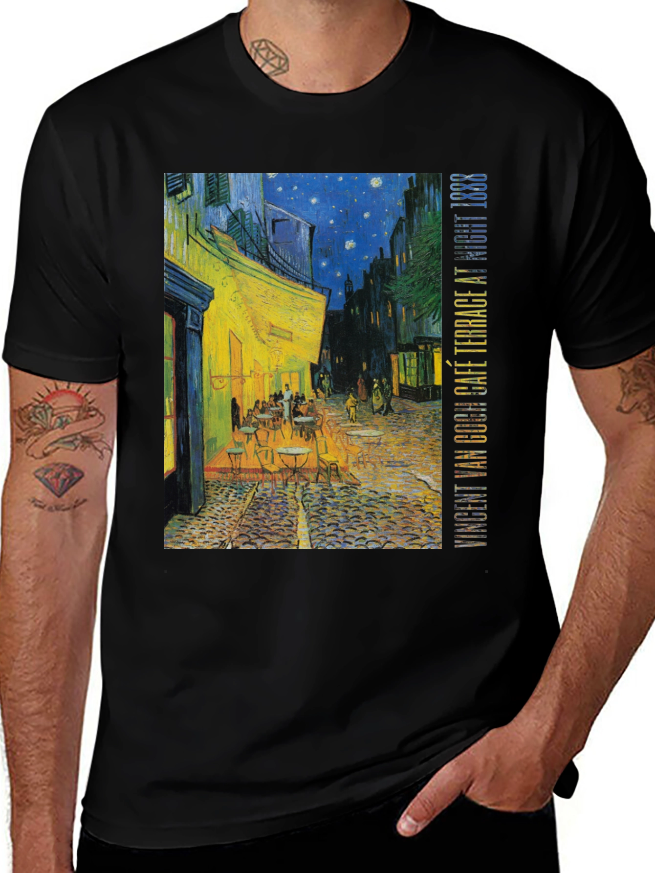Variant 13 of Van Gogh Cafe Terrace at Night 1888 Graphic Tee
