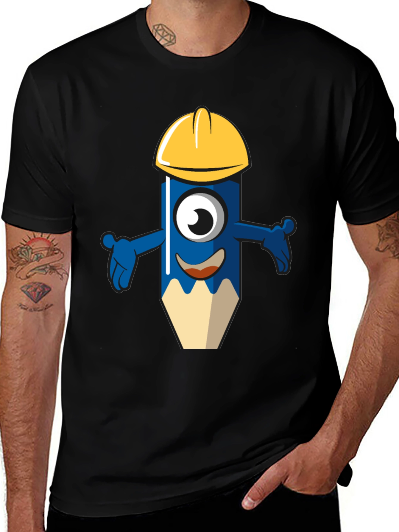 Variant 22 of Cartoon Construction Pencil T-Shirt