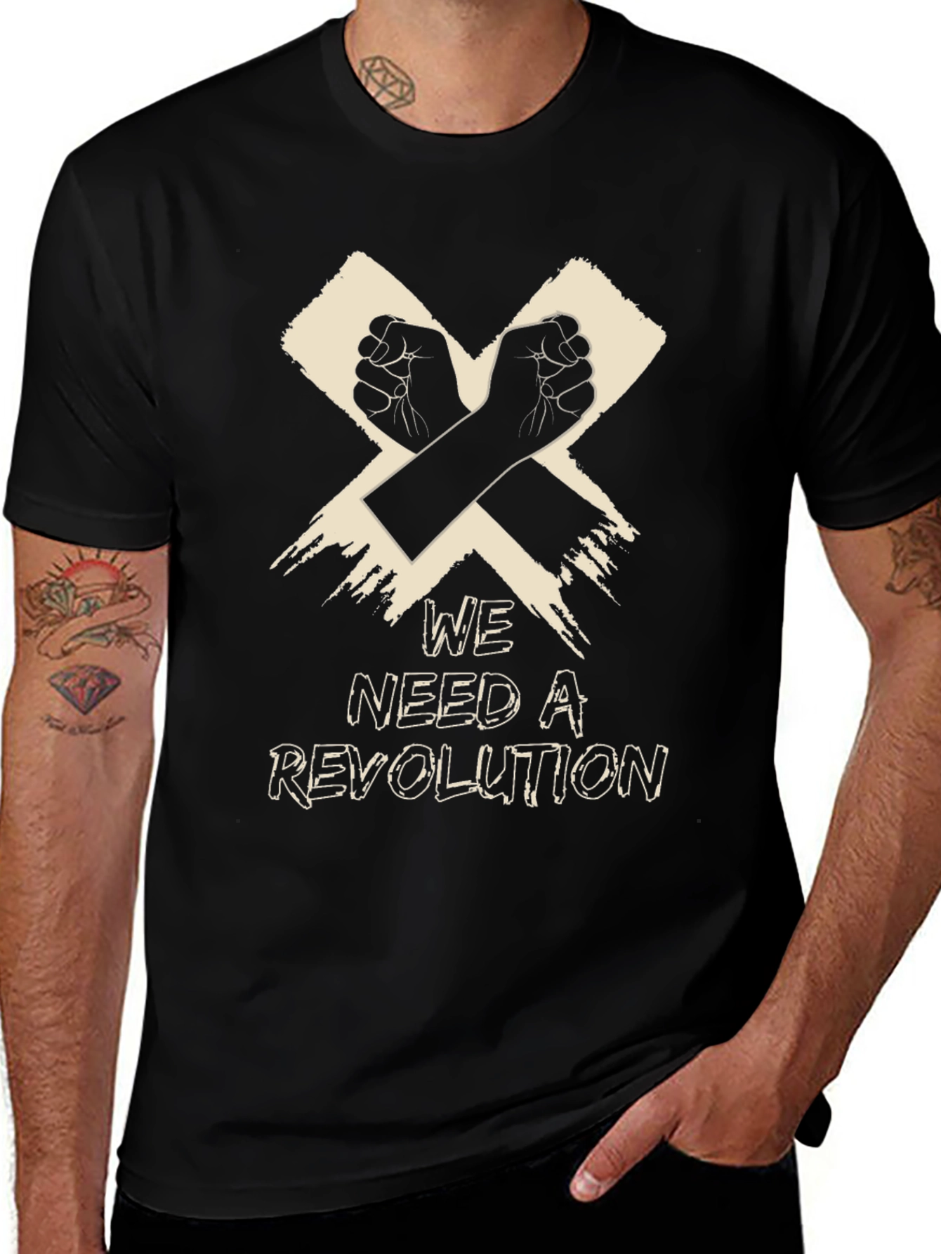 Variant 4 of Revolution Graphic T-Shirt - Black Protest Tee
