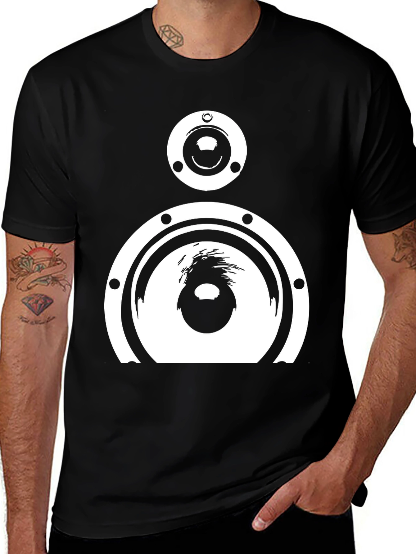 Variant 4 of Speaker Graphic Black T-Shirt