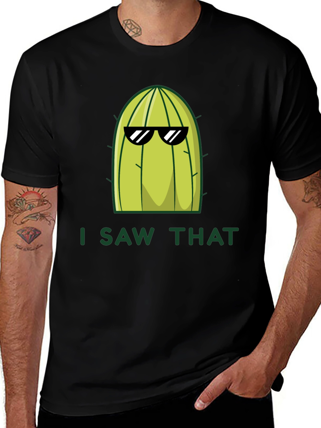 Variant 13 of Cool Cactus T-Shirt - I Saw That Graphic Tee
