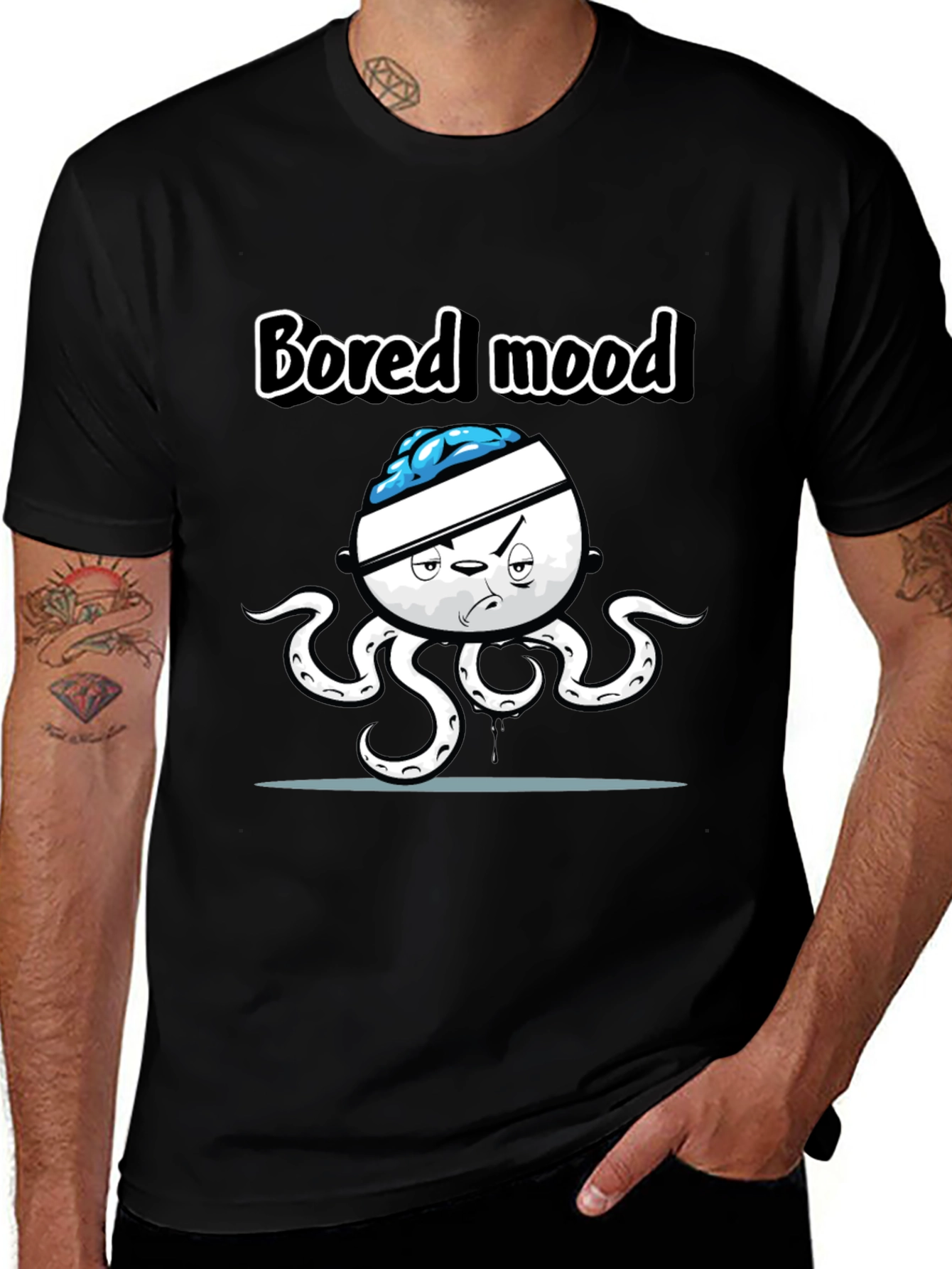 Bored Mood Octopus Brain Golf T-Shirt