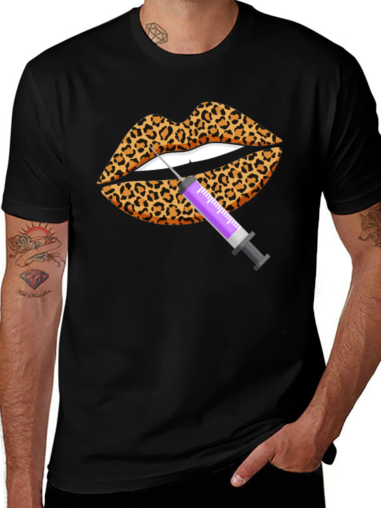 Variant 29 of Leopard Lips Filler T-Shirt - Novelty Design
