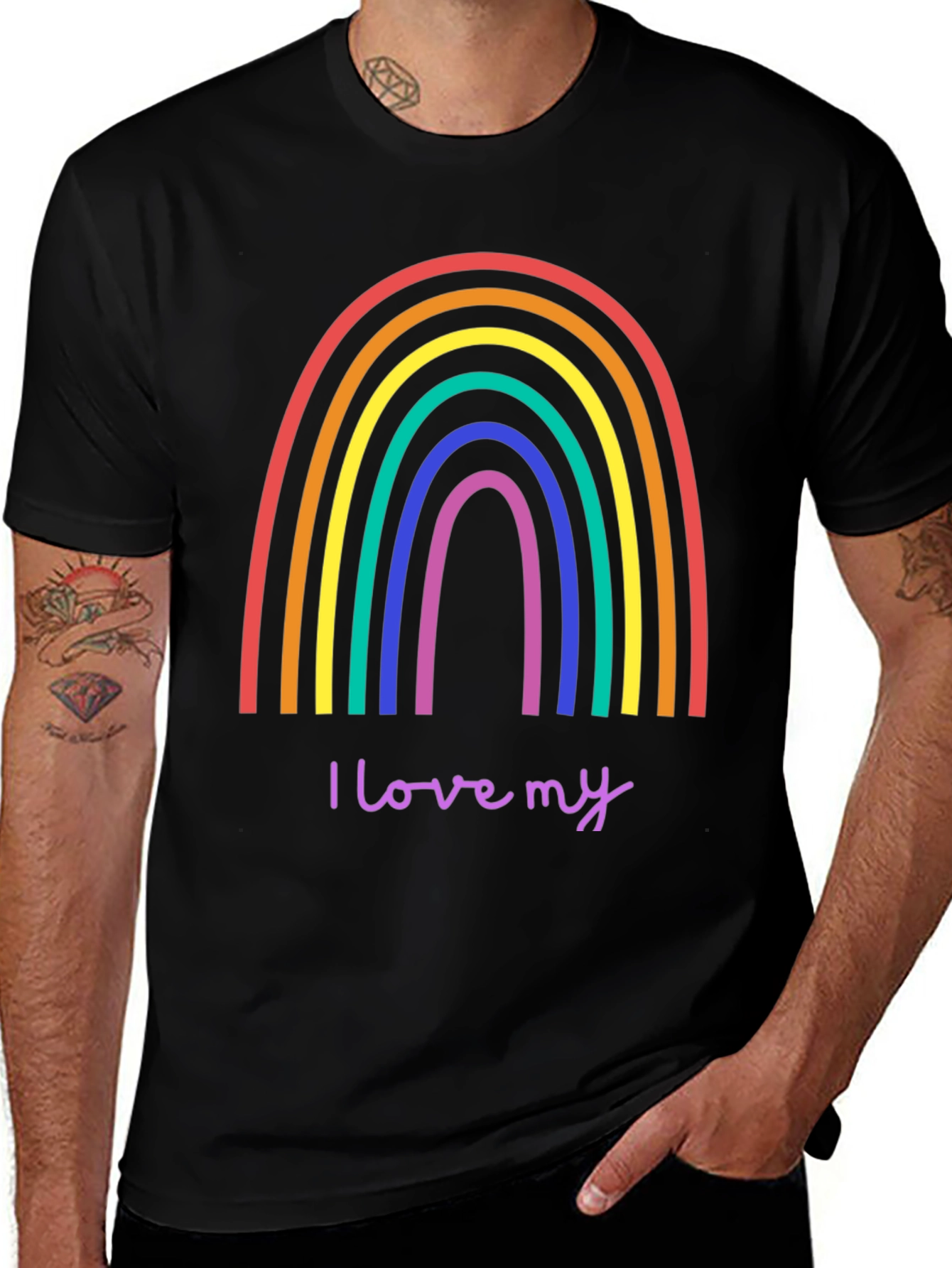 Variant 25 of Rainbow Graphic Men's T-Shirt - Love My Pride Tee