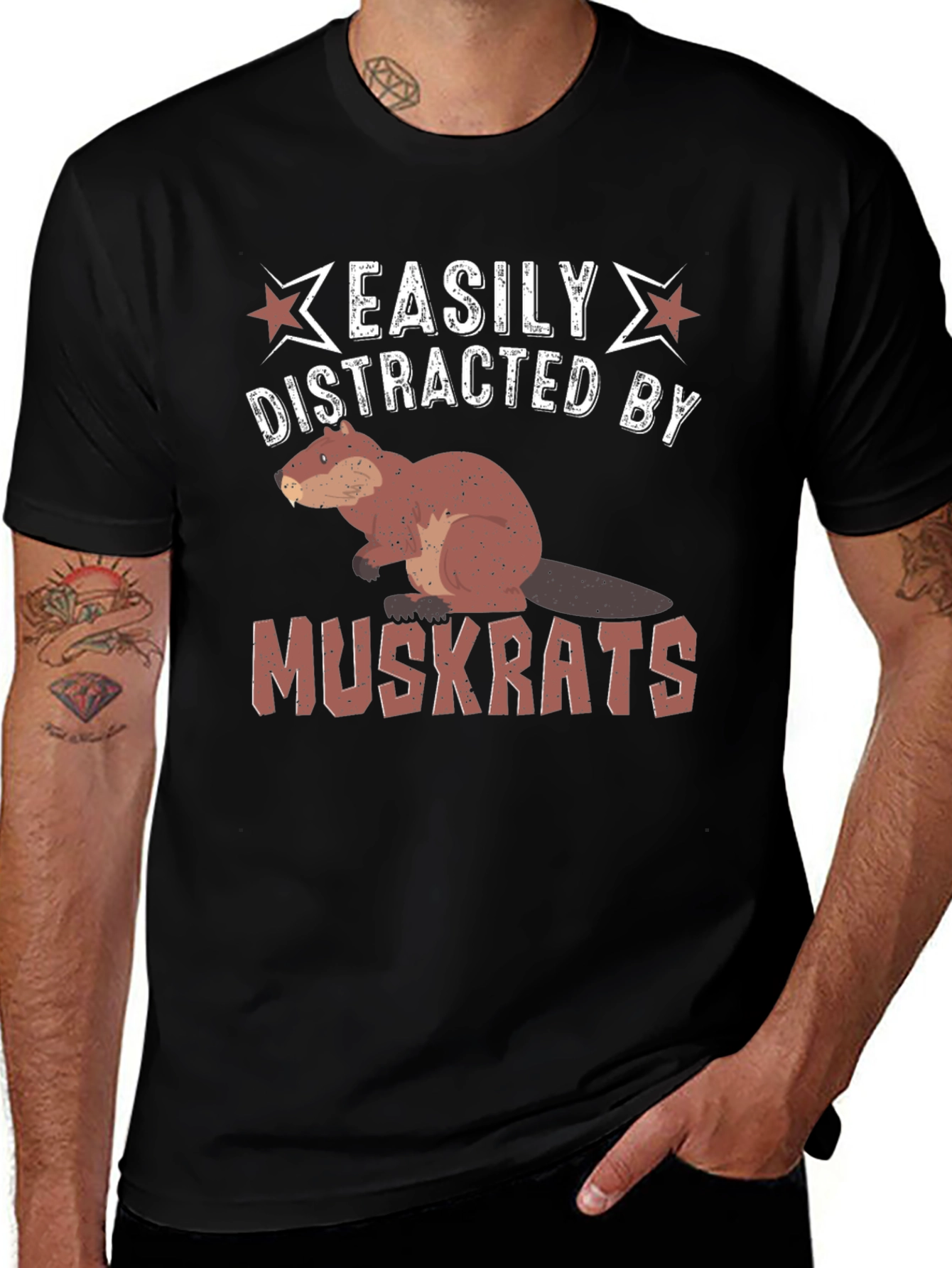 Variant 14 of Easily Distracted by Muskrats Funny T-Shirt