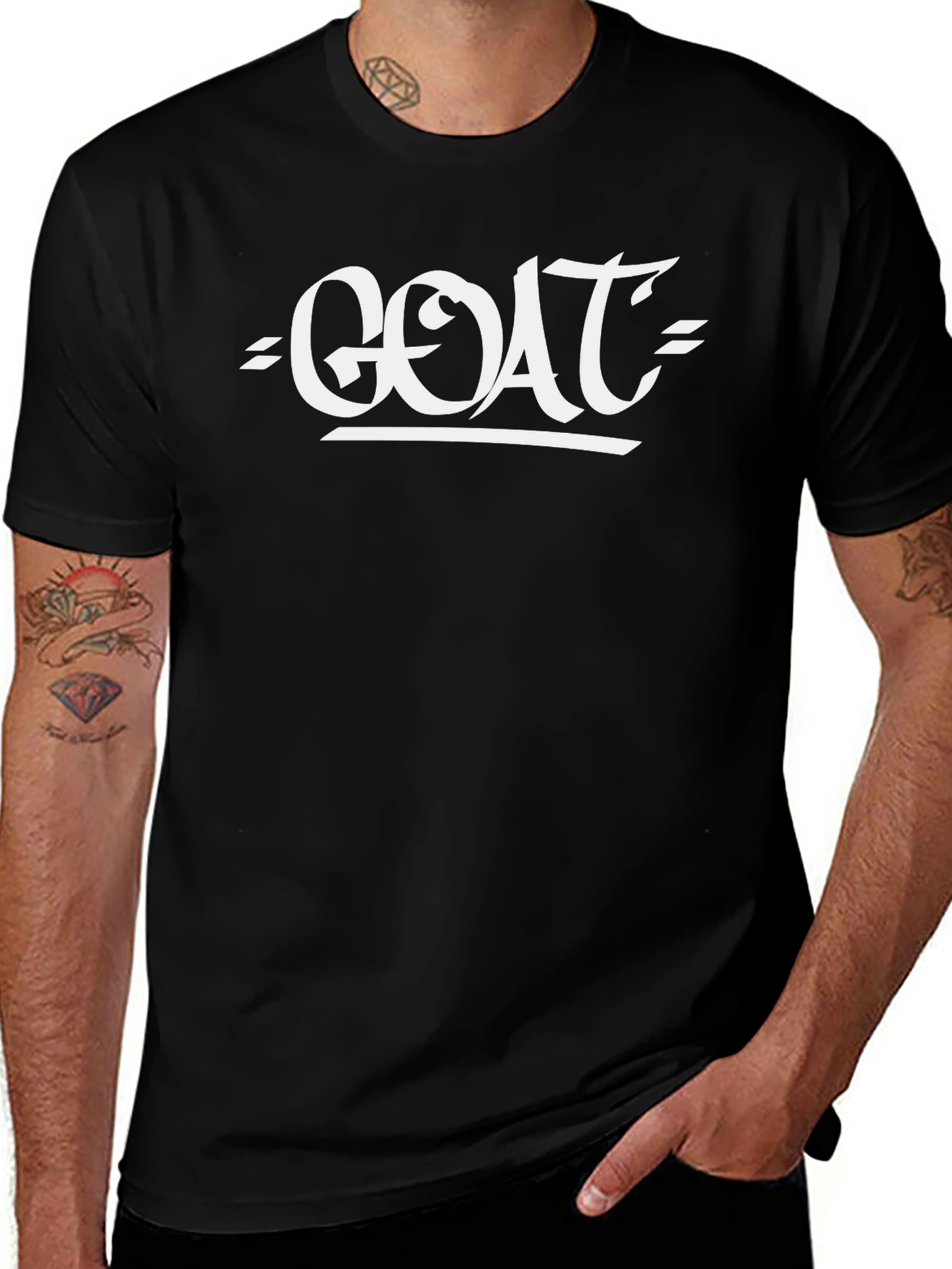 GOAT Graphic Print Black T-Shirt