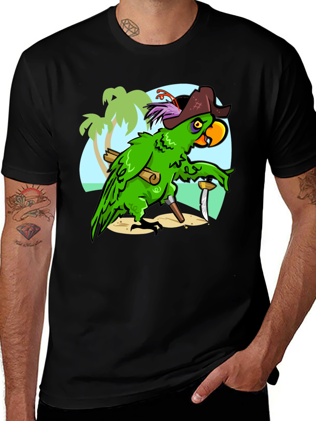 Variant 7 of Pirate Parrot Graphic T-Shirt