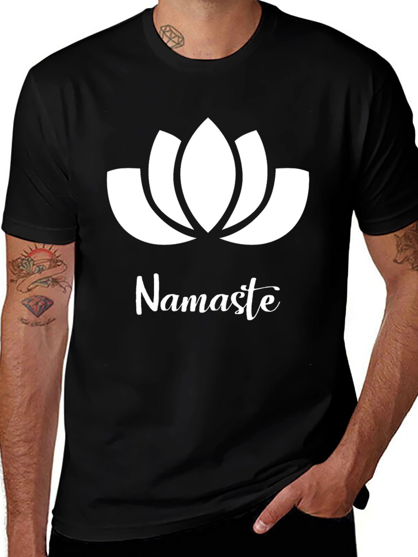 Namaste Lotus Flower Graphic T-Shirt