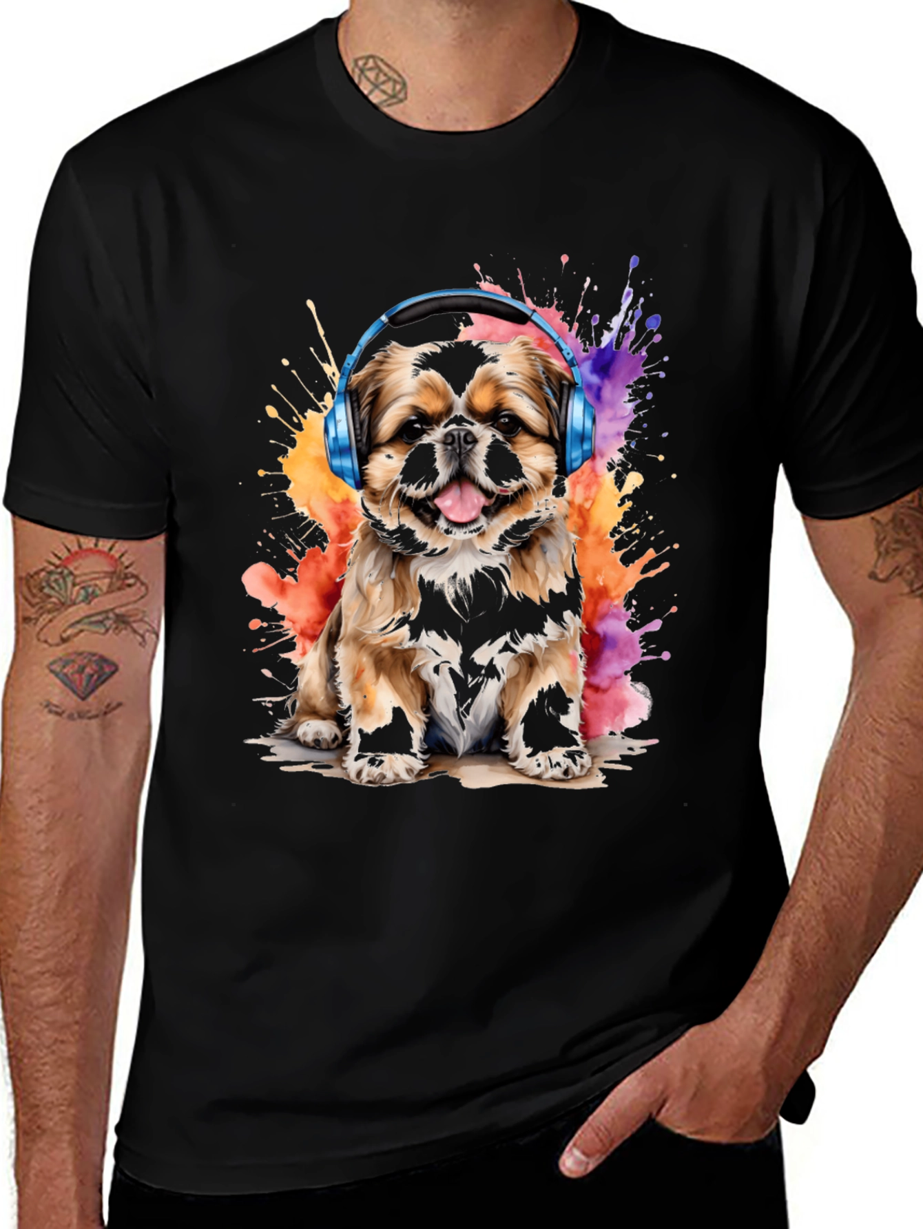 Variant 29 of Dog with Headphones T-Shirt