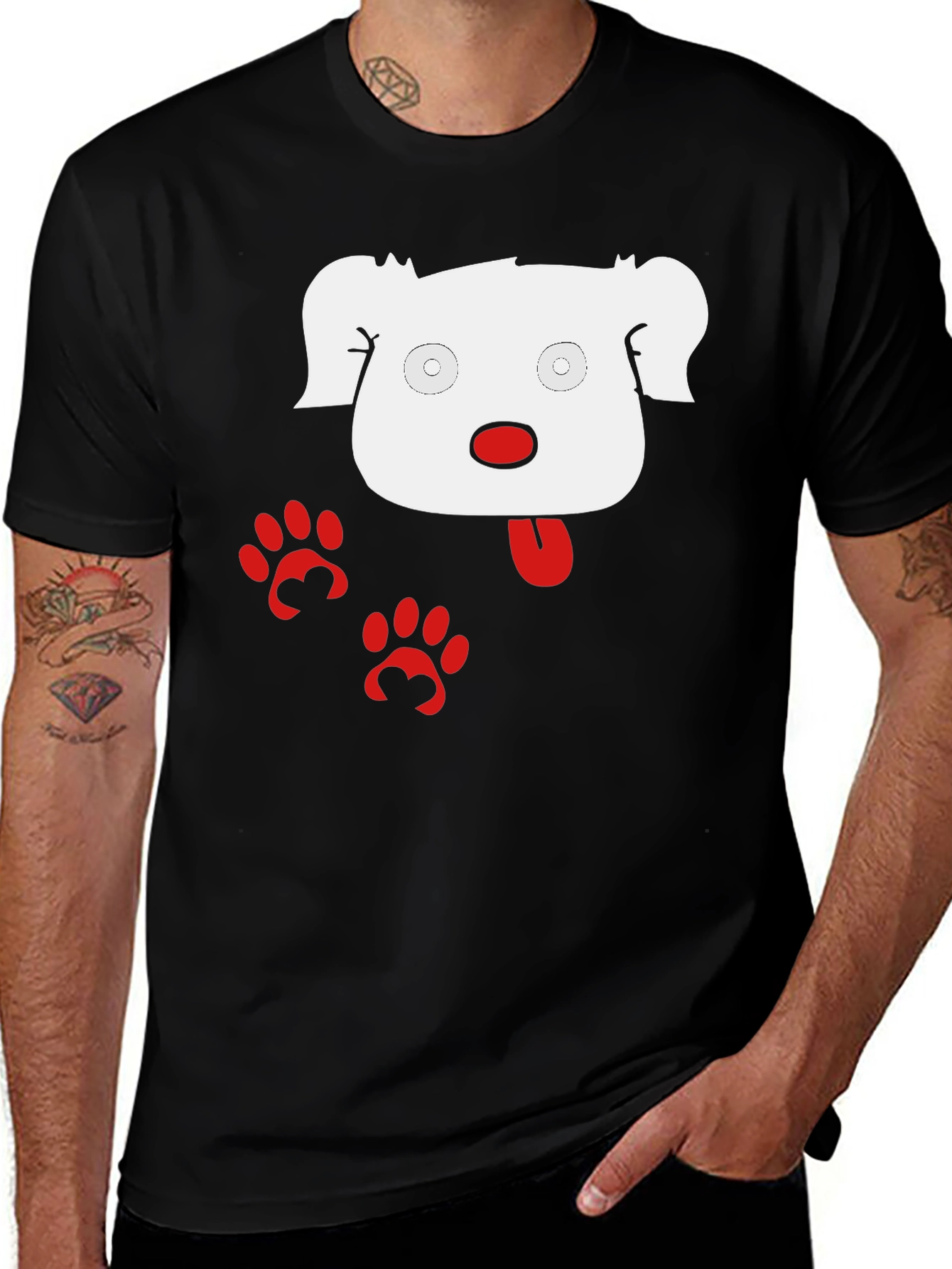 Variant 11 of Funny Dog Graphic Black T-Shirt