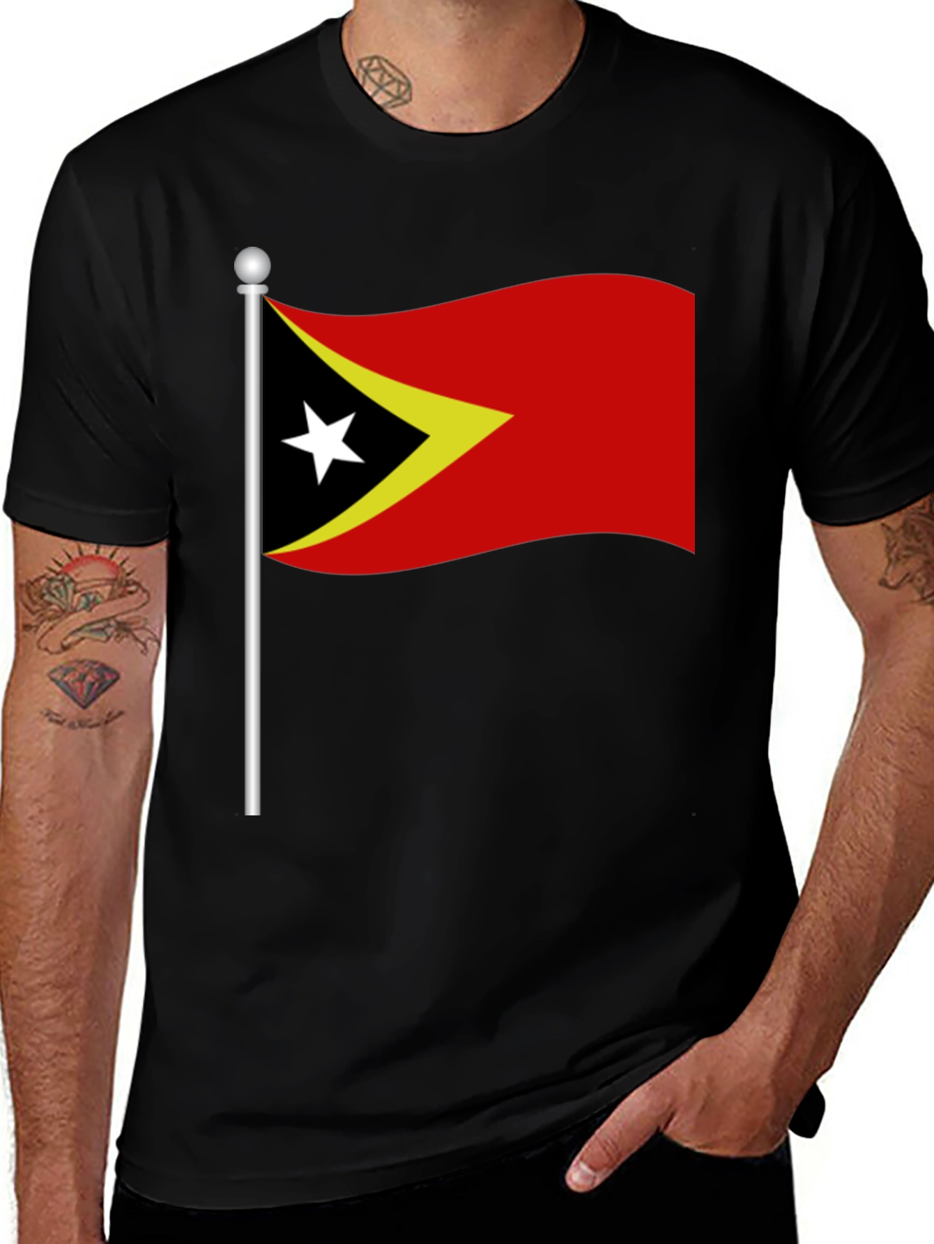 Variant 23 of Timor-Leste Flag Graphic T-Shirt
