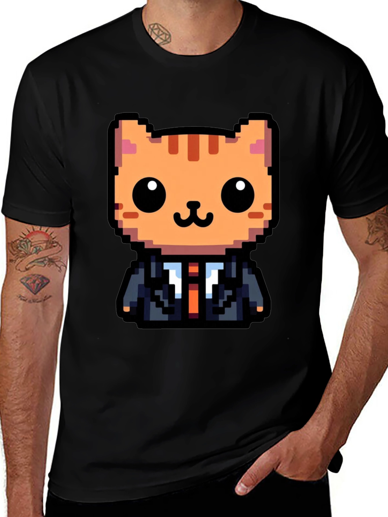 Variant 14 of Pixel Art Cat T-Shirt - Business Cat Tee