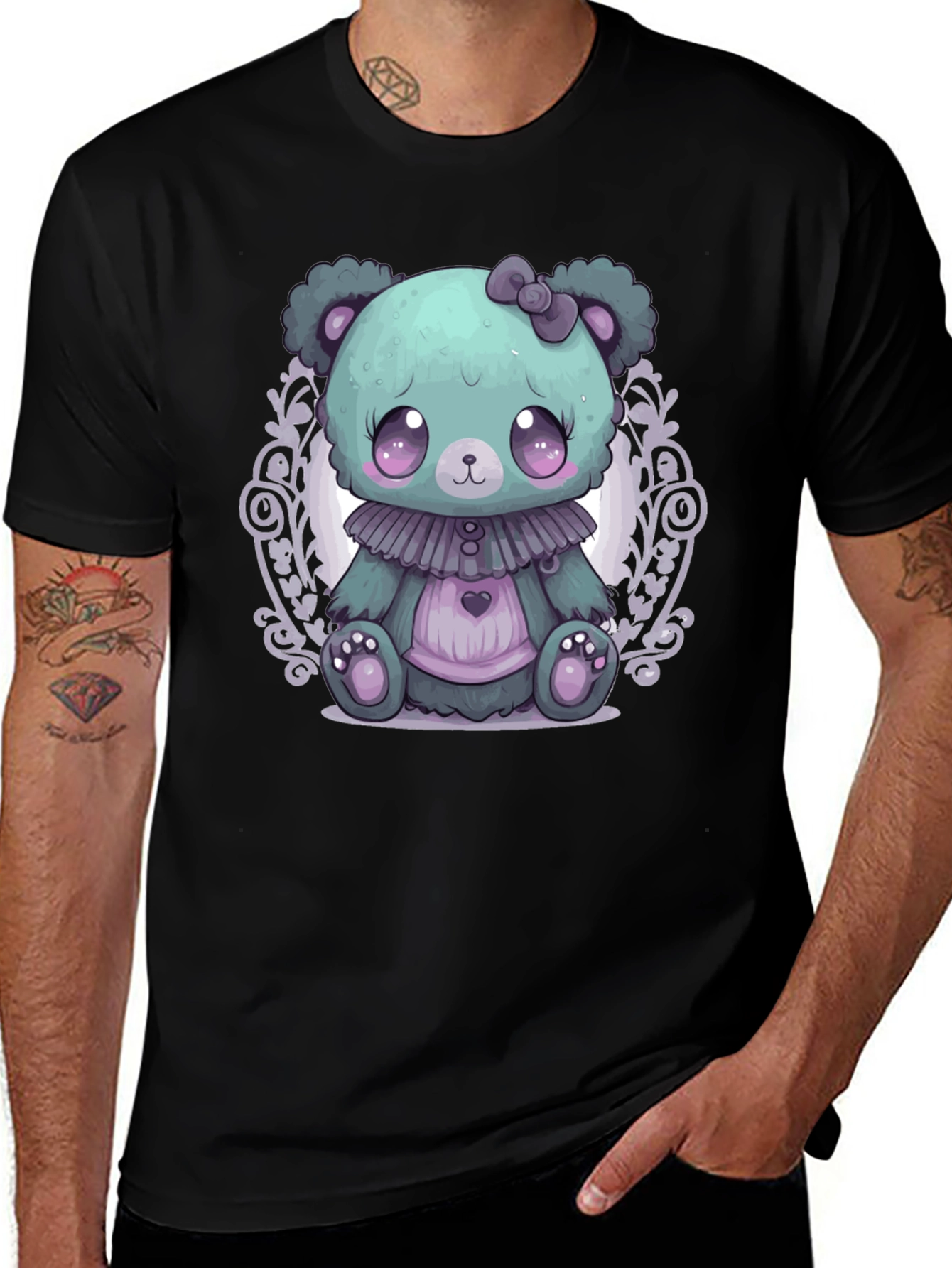 Variant 20 of Cute Kawaii Pastel Goth Teddy Bear T-Shirt