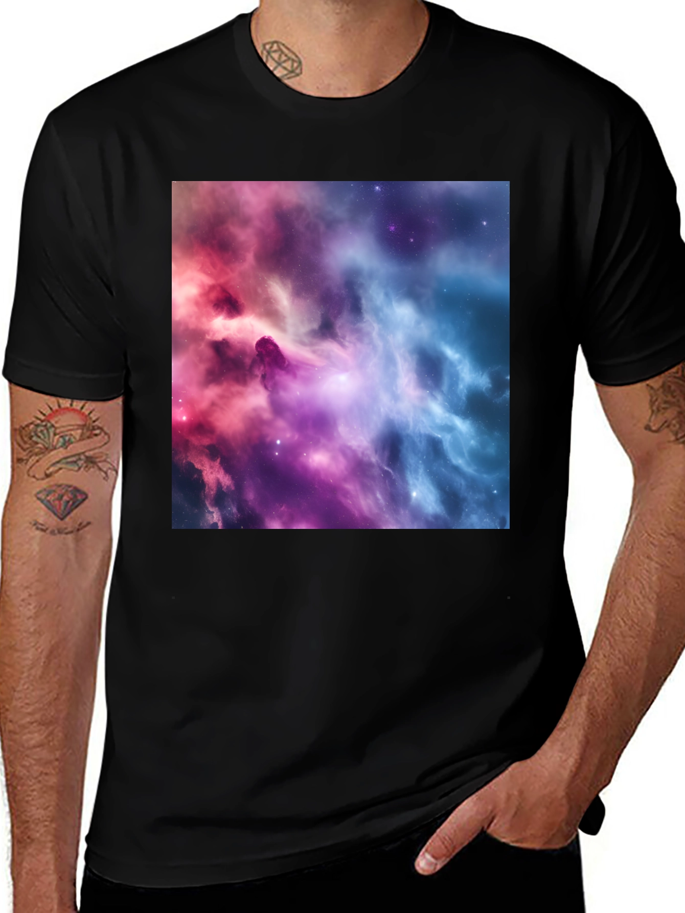 Variant 10 of Nebula Print Black T-Shirt