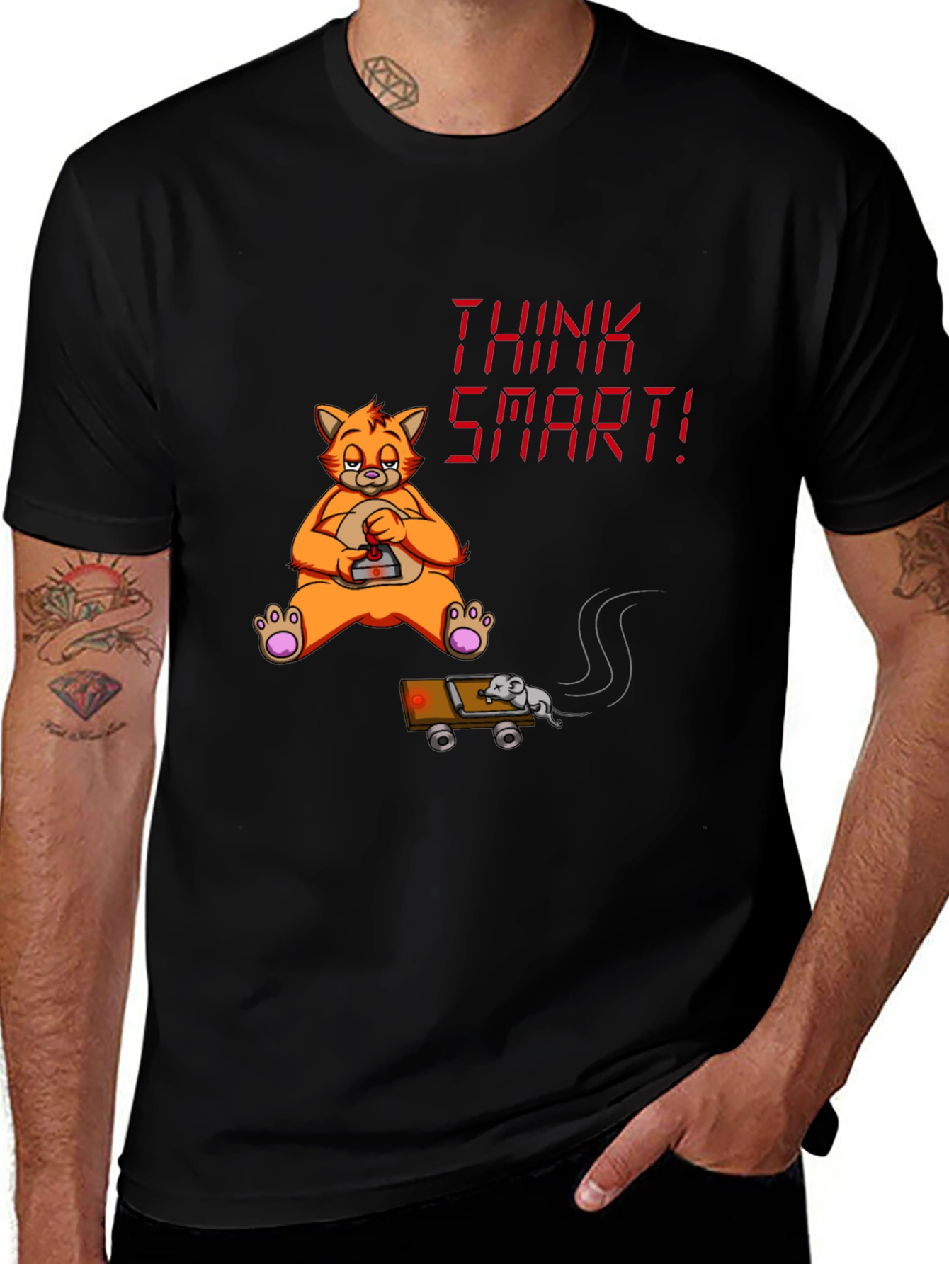 Variant 7 of Think Smart Cat Graphic Tee