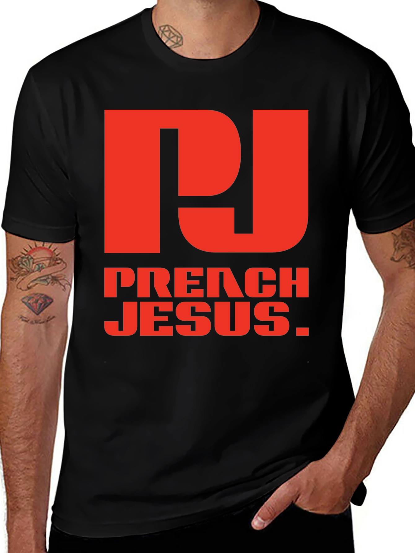 Preach Jesus Graphic Tee - Black