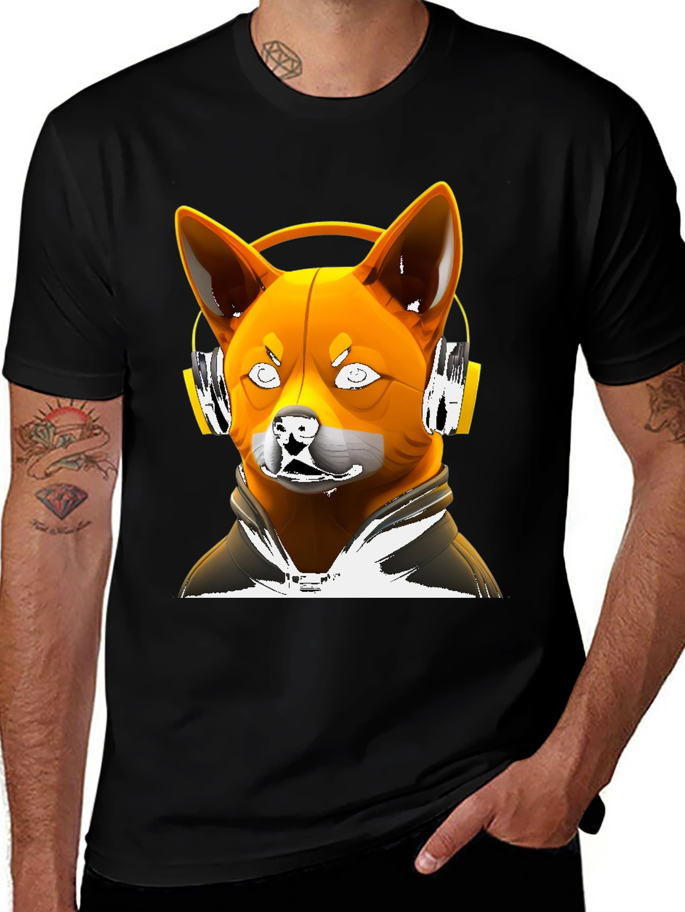 Variant 9 of Dog in Hoodie T-Shirt - Cool Graphic Tee
