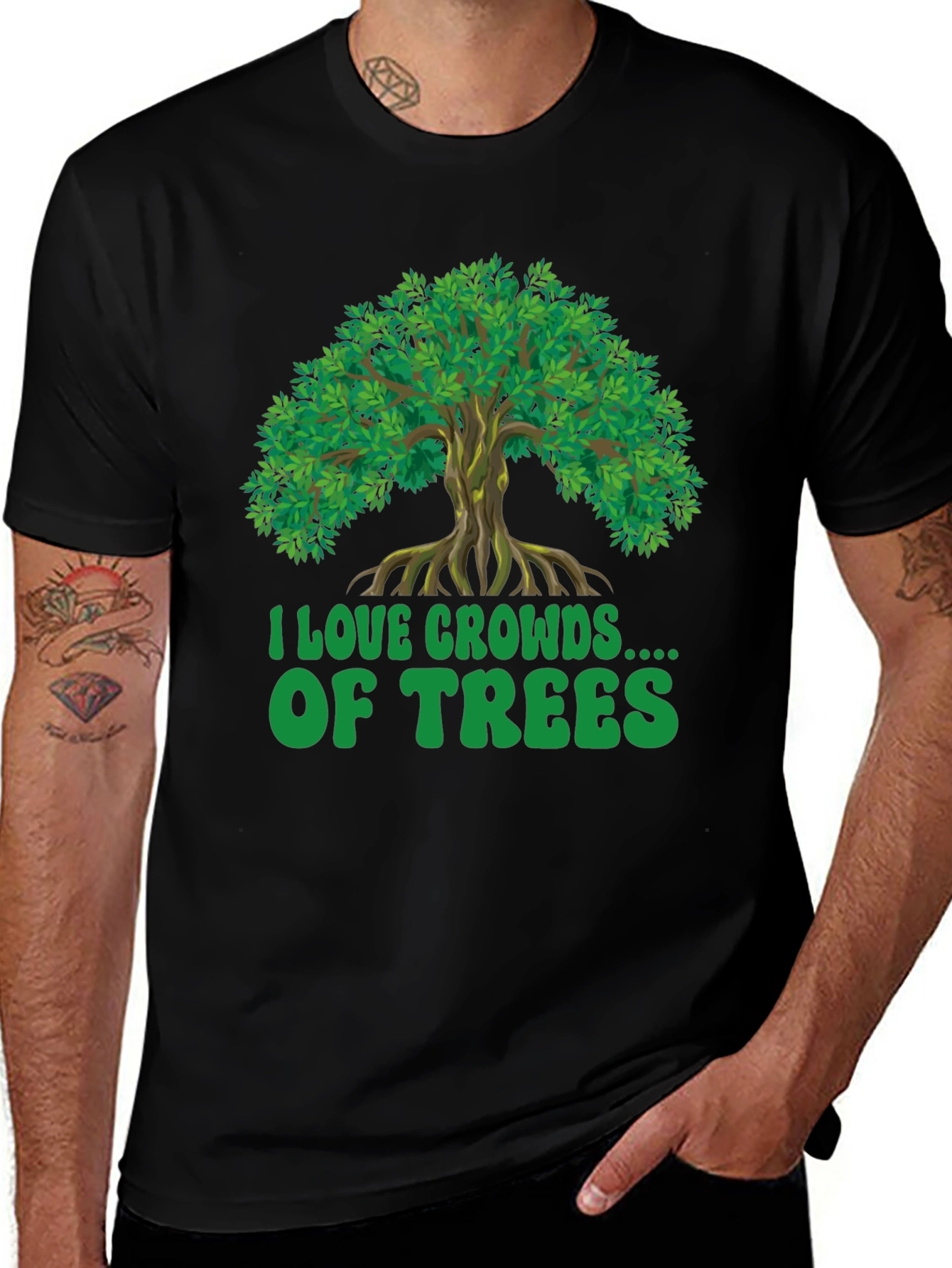 Variant 15 of I Love Crowds of Trees Graphic T-Shirt