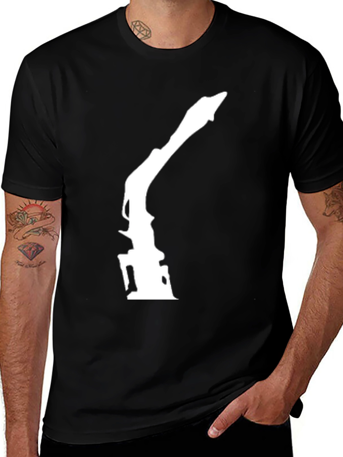 Variant 23 of Saxophone Silhouette Graphic Tee