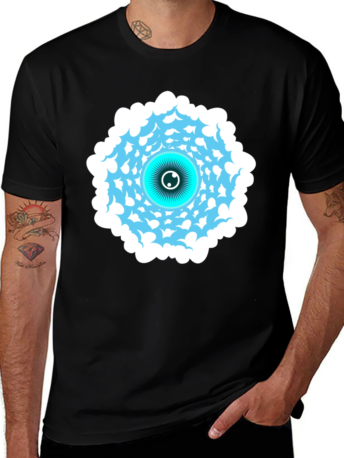 Variant 17 of Eye Cloud T-Shirt - Black Graphic Tee