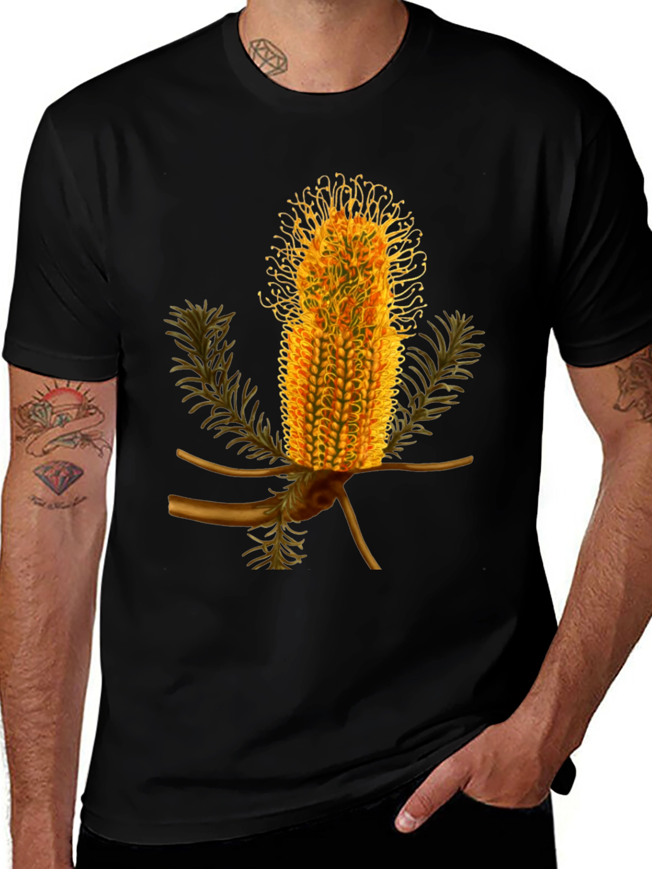 Banksia Flower Graphic Tee - Unique Nature Print