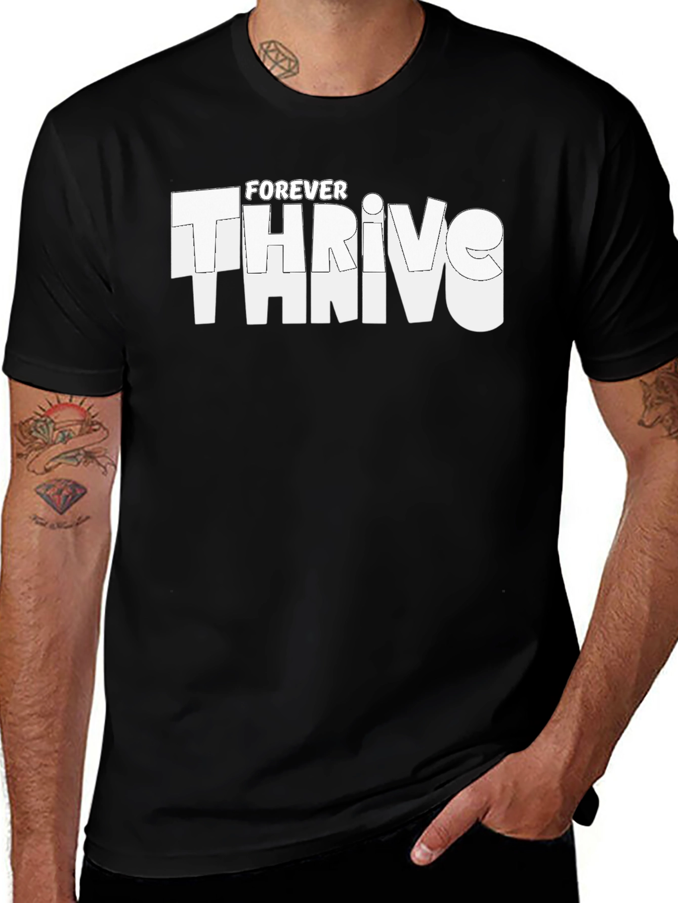 Variant 28 of Forever Thrive Graphic Tee - Mens Black