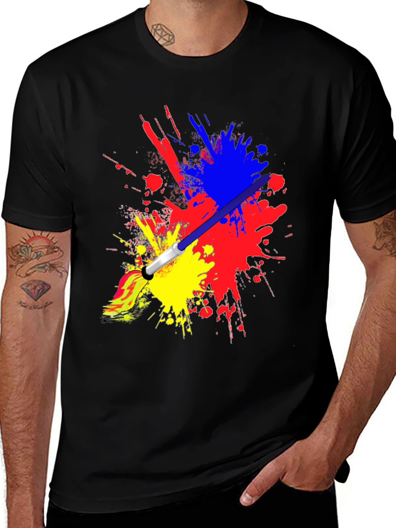 Variant 10 of Paint Splatter Brush Stroke Graphic Tee